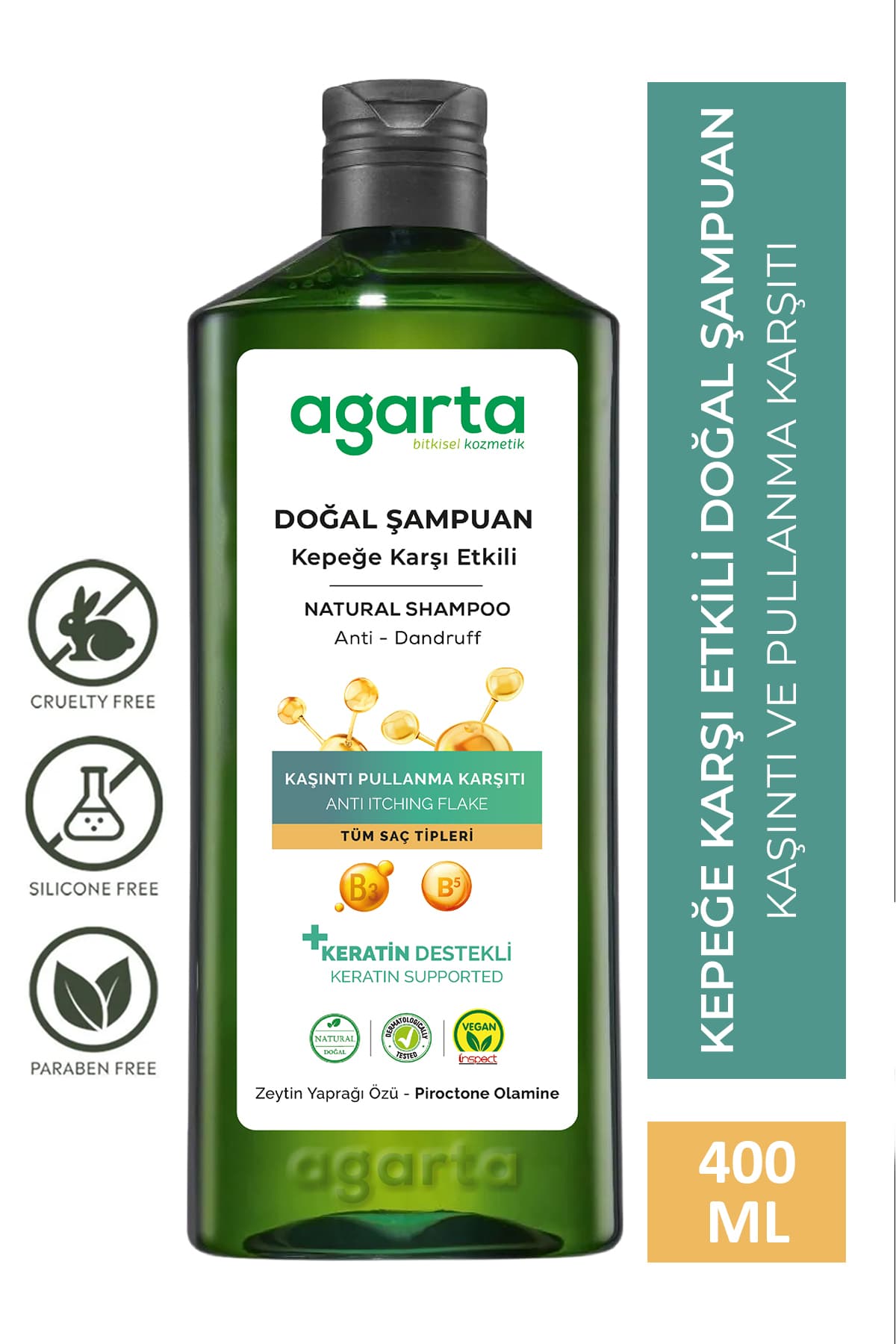 شامپو زنانه Agarta ضد شوره طبیعی 400 ml بدون نمک وگان شامپو زنانه Agarta ضد شوره طبیعی 400 ml بدون نمک وگان