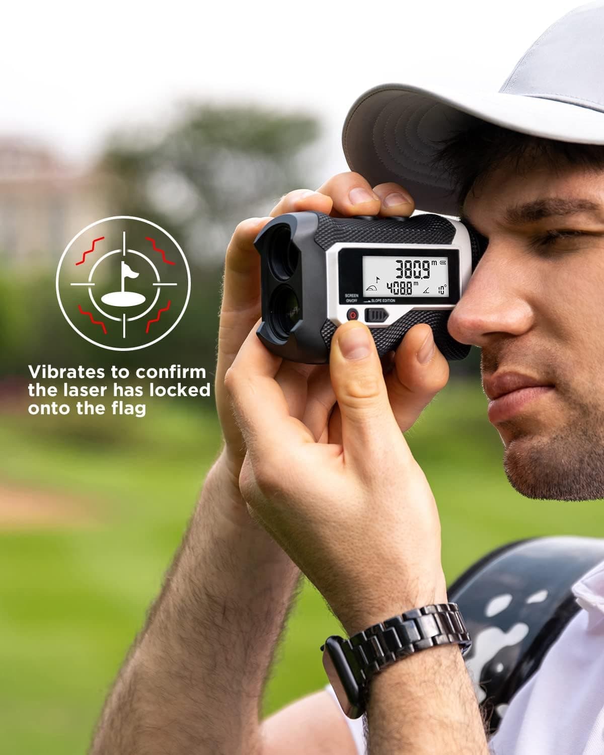 فاصلهیاب گلف MiLESEEY با کلید شیب، نمایشگر LCD خارجی و قفل پرچم، ضدآب، 875 Yards، مدل PF3S فاصلهیاب گلف MiLESEEY با کلید شیب، نمایشگر LCD خارجی و قفل پرچم، ضدآب، 875 Yards، مدل PF3S