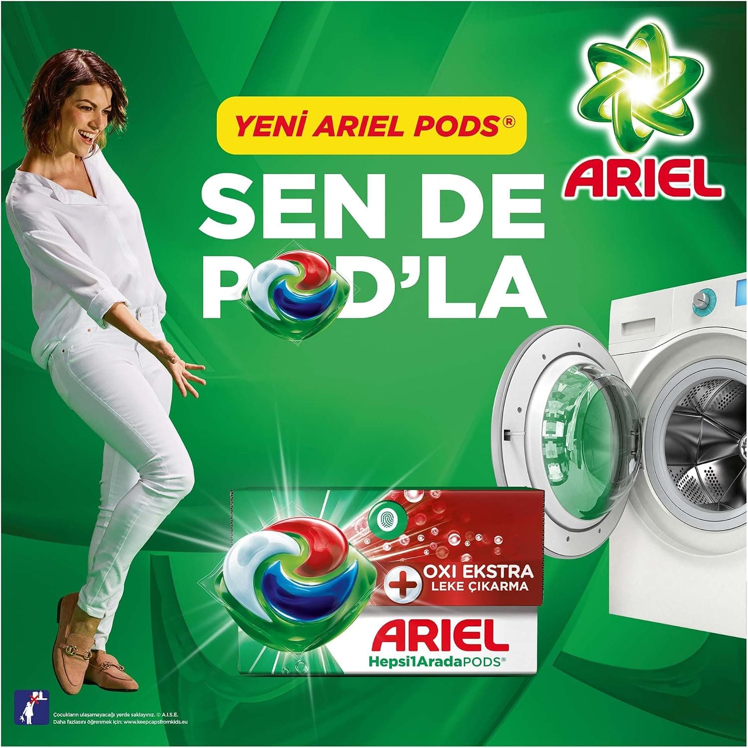 کپسول شوینده لباس Ariel Hepsi1Arada PODS با لکهبری Oxi برای لباسهای سفید و رنگی 30 شستوشو کپسول شوینده لباس Ariel Hepsi1Arada PODS با لکهبری Oxi برای لباسهای سفید و رنگی 30 شستوشو