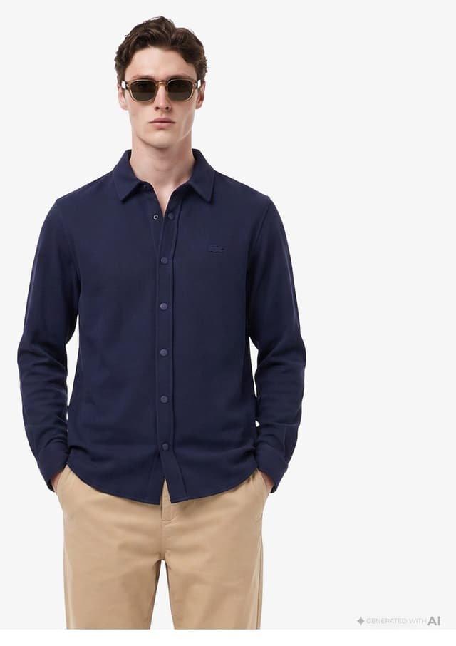 پیراهن مردانه Lacoste فیت معمولی سرمهای پیراهن مردانه Lacoste فیت معمولی سرمهای