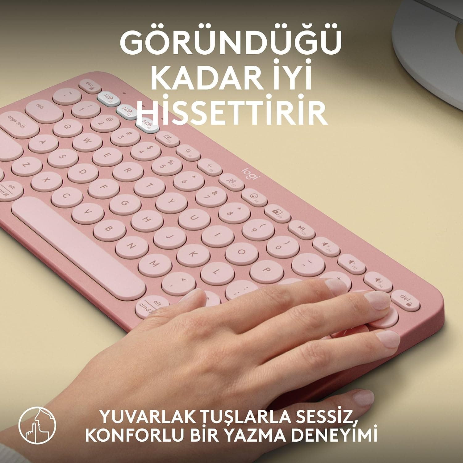 کیبورد بیسیم Logitech مدل Pebble Keys 2 K380s چنددستگاهه بلوتوثی صورتی کیبورد بیسیم Logitech مدل Pebble Keys 2 K380s چنددستگاهه بلوتوثی صورتی