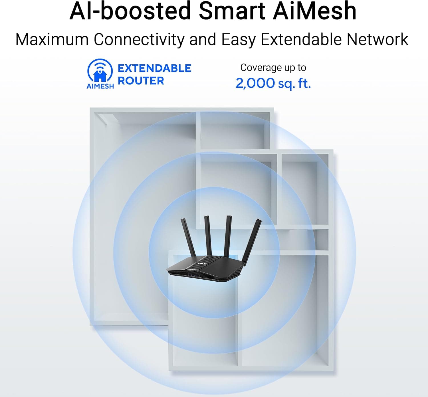 روتر دو بانده WiFi 7 ASUS مدل RT-BE55 BE3600 با WAN 2.5G، AiMesh، VPN، کنترل والدین، مشکی روتر دو بانده WiFi 7 ASUS مدل RT-BE55 BE3600 با WAN 2.5G، AiMesh، VPN، کنترل والدین، مشکی