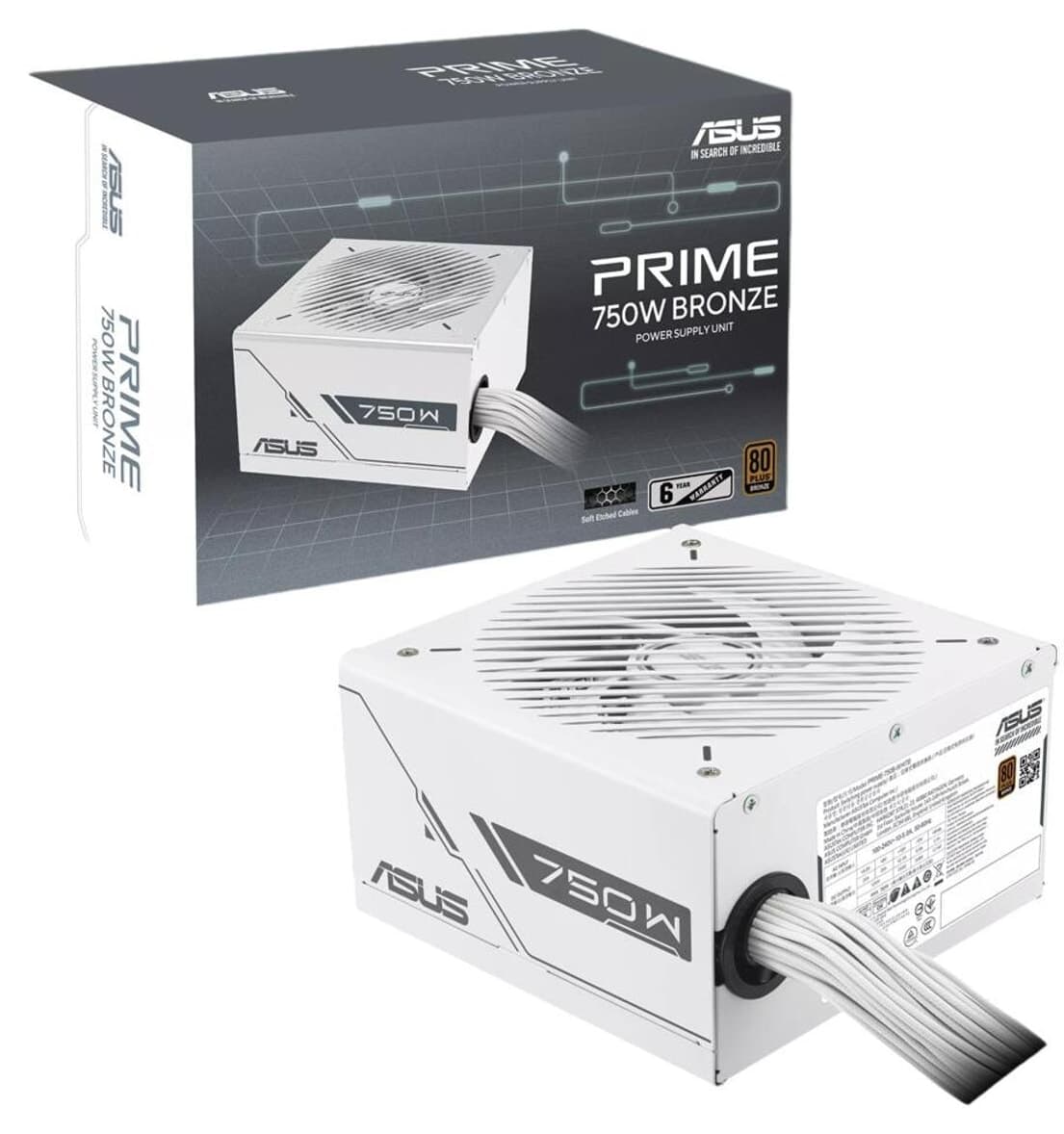 منبع تغذیه ATX ASUS سفید 750W 80+ Bronze فن 135mm مدل PRIME-750B منبع تغذیه ATX ASUS سفید 750W 80+ Bronze فن 135mm مدل PRIME-750B
