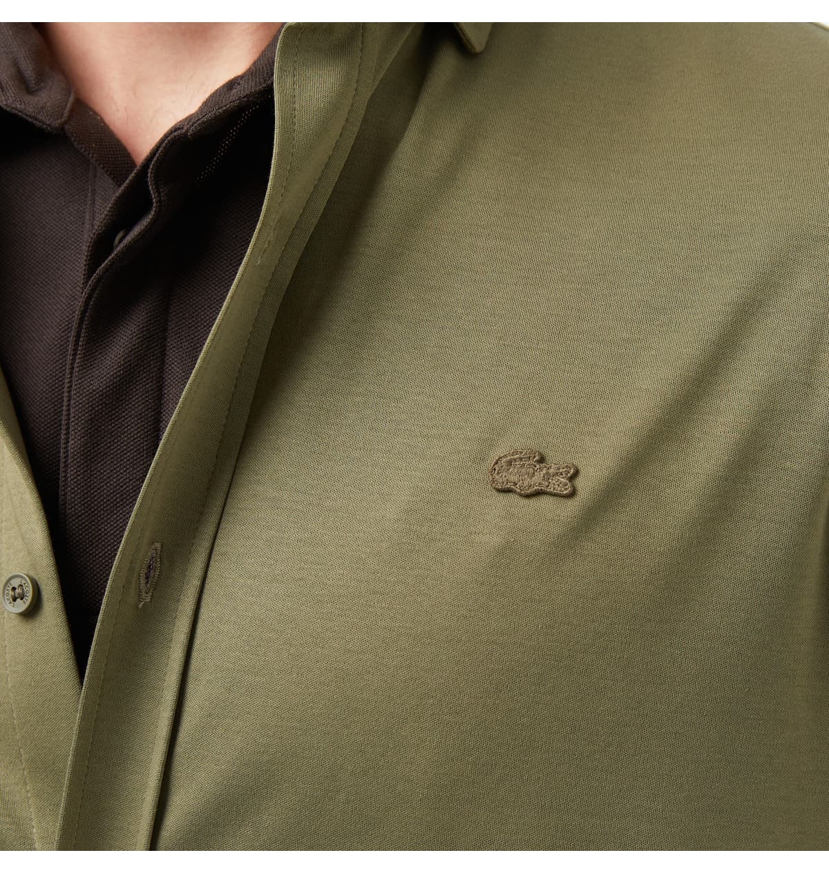 پیراهن مردانه Lacoste اسلیم فیت خاکی پیراهن مردانه Lacoste اسلیم فیت خاکی