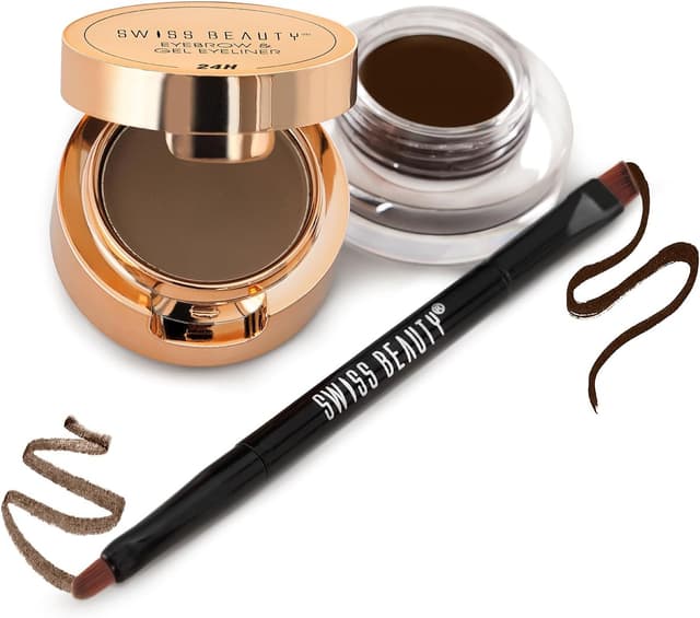 ژل خط چشم و ابرو SWISS BEAUTY دوکاره با برس رنگ قهوهای 7g ژل خط چشم و ابرو SWISS BEAUTY دوکاره با برس رنگ قهوهای 7g