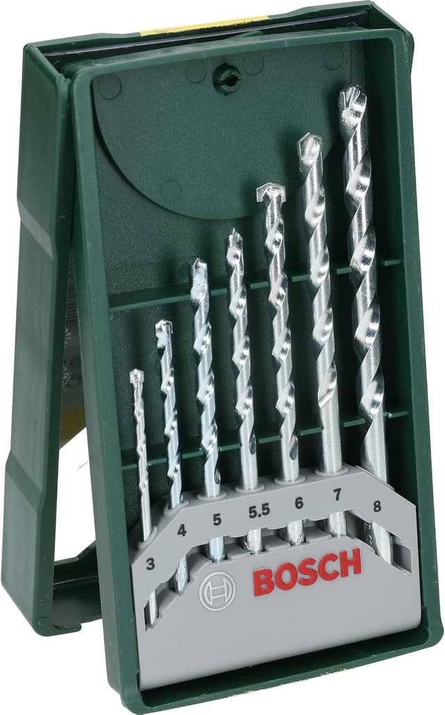 مجموعه مته دیوارکوب Bosch Mini-X-Line نوک کاربید 7 عددی Ø 3-8 mm مدل 2607019581 مجموعه مته دیوارکوب Bosch Mini-X-Line نوک کاربید 7 عددی Ø 3-8 mm مدل 2607019581