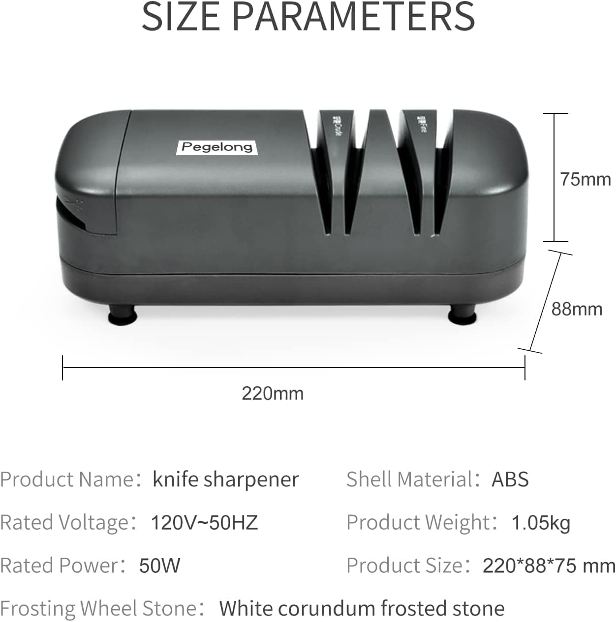 چاقوتیز کن برقی Pegelong 50W با زاویه 12.6 درجه مدل S820 چاقوتیز کن برقی Pegelong 50W با زاویه 12.6 درجه مدل S820