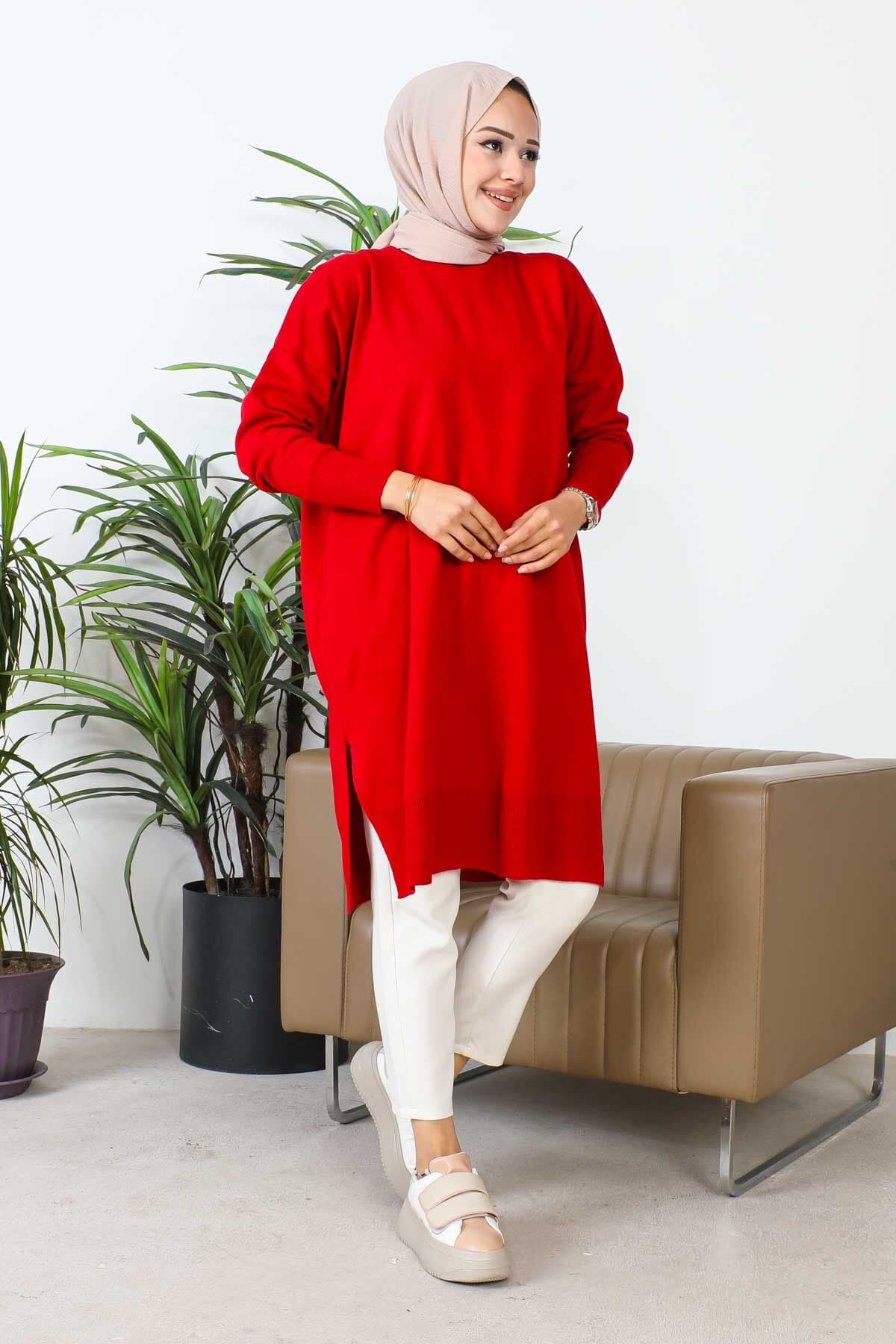 تونیک تریکو زنانه İmajButik بوردو یقه گرد مرسریزه سالاش تونیک تریکو زنانه İmajButik بوردو یقه گرد مرسریزه سالاش