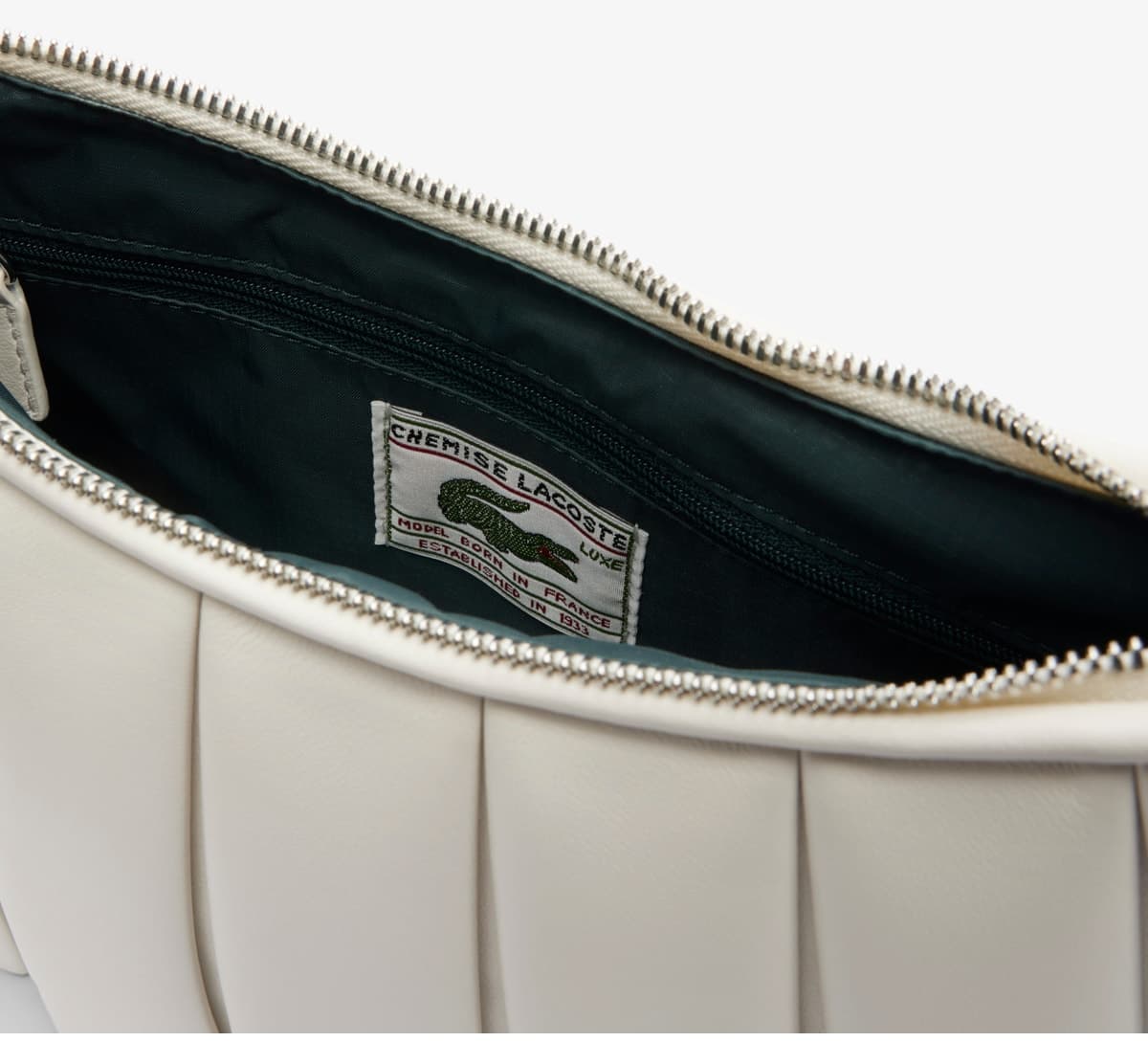 کیف دوشی زنانه Lacoste چرمی سفید متوسط Lenglen کیف دوشی زنانه Lacoste چرمی سفید متوسط Lenglen