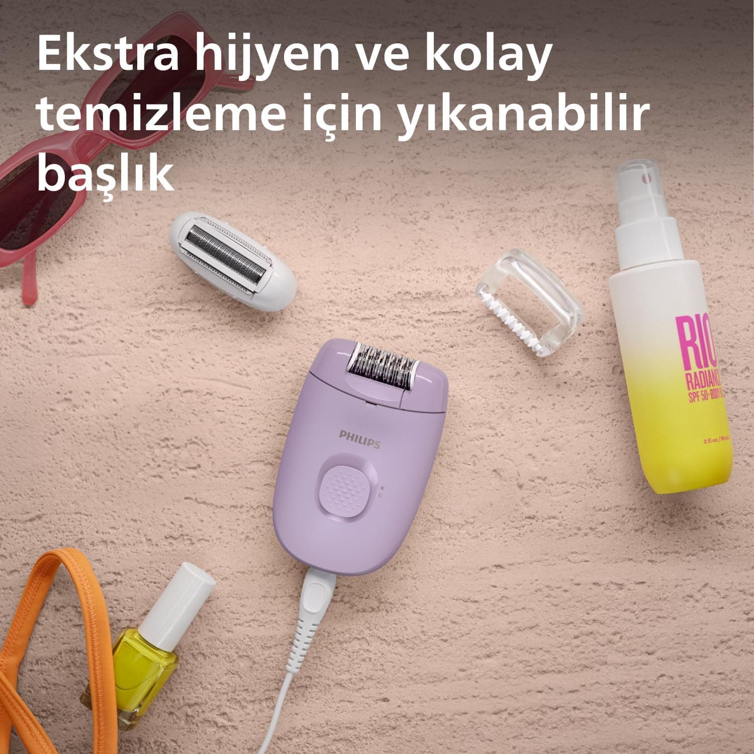 دستگاه اپیلاتور PHILIPS قابل شستوشو با سری ناحیه حساس و ماساژور یاسی مدل BRE237/05 دستگاه اپیلاتور PHILIPS قابل شستوشو با سری ناحیه حساس و ماساژور یاسی مدل BRE237/05