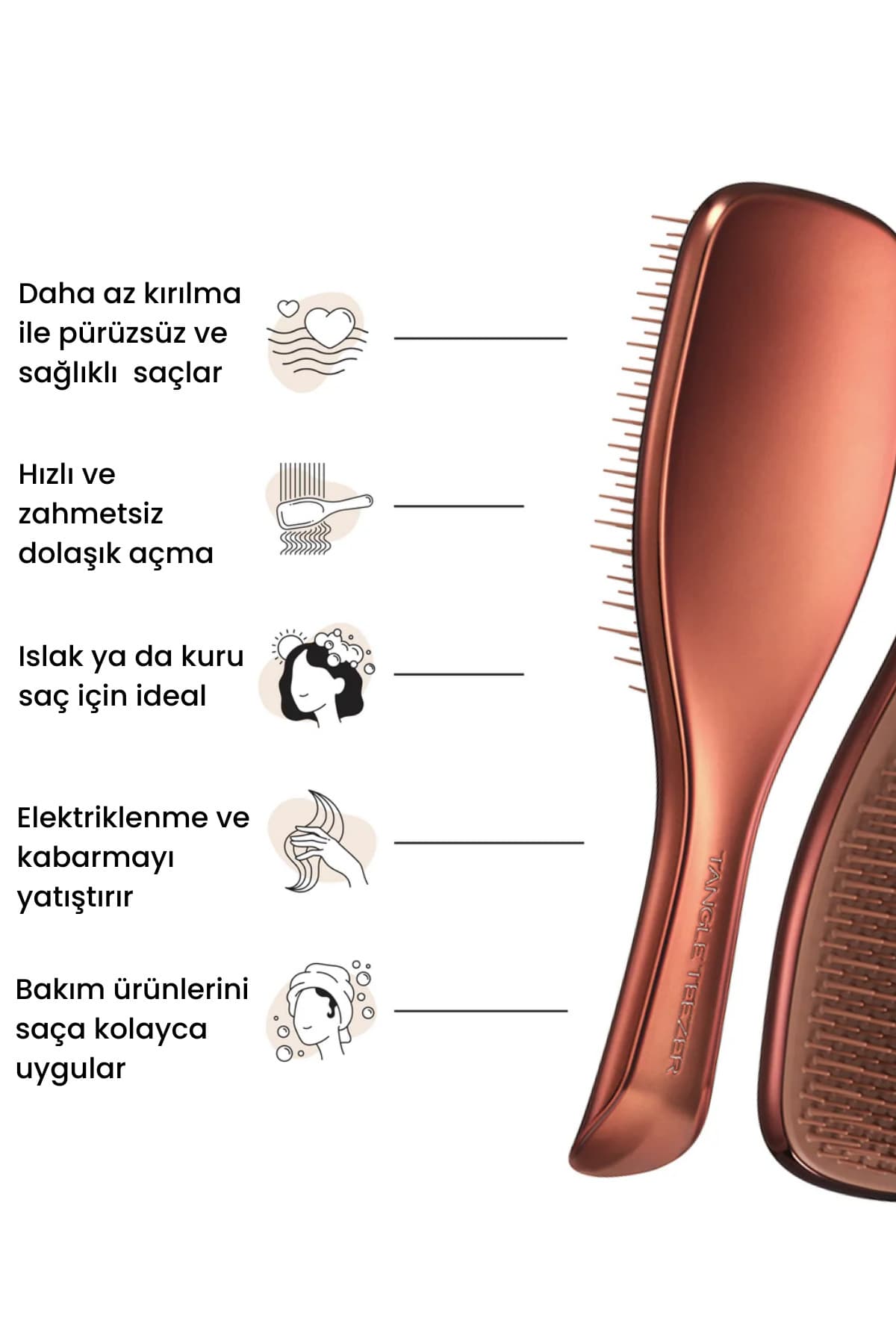 برس و شانه مو Tangle Teezer Ultimate Detangler برای موهای صاف و فر، خیس و خشک، رنگ برنز شکلاتی کرومی برس و شانه مو Tangle Teezer Ultimate Detangler برای موهای صاف و فر، خیس و خشک، رنگ برنز شکلاتی کرومی