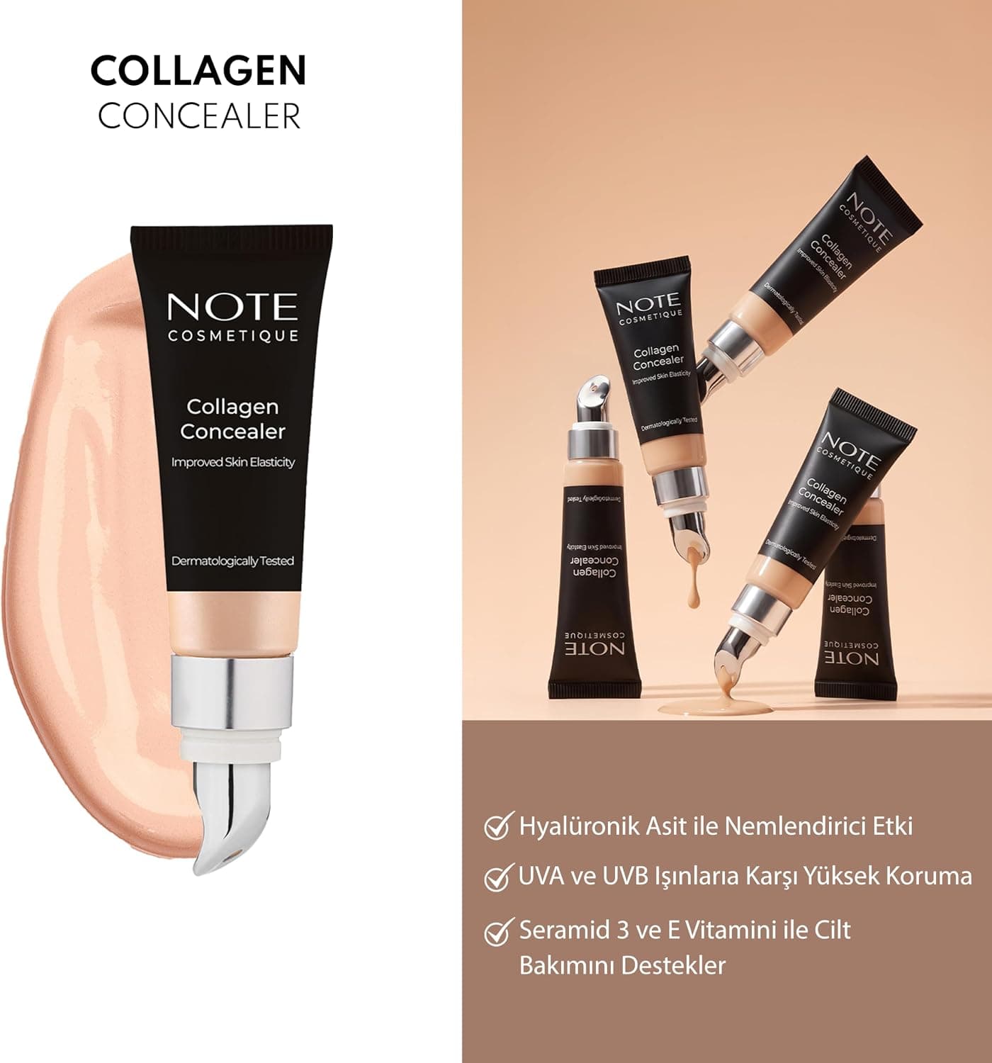 کانسیلر زیر چشم NOTE حاوی کلاژن SPF 20 مدل 01 کانسیلر زیر چشم NOTE حاوی کلاژن SPF 20 مدل 01