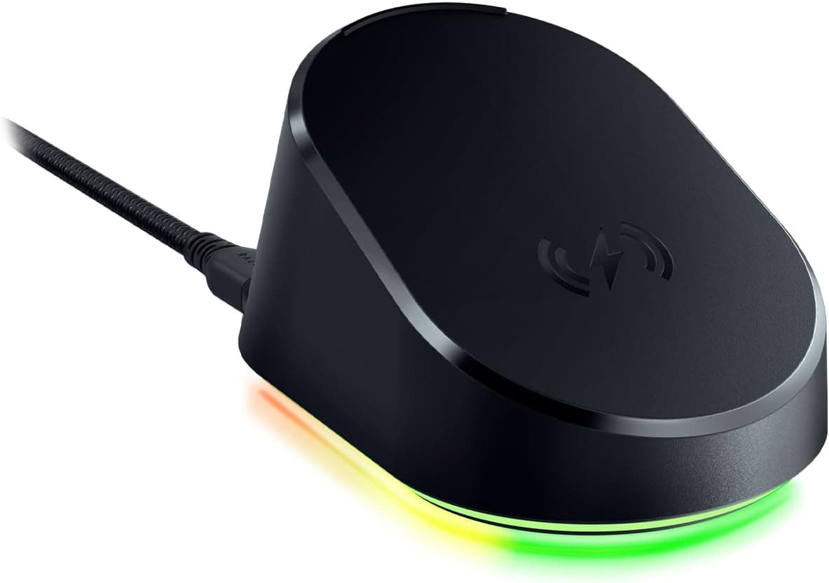 پایه شارژ ماوس گیمینگ Razer Mouse Dock Pro، مغناطیسی بیسیم، Hyperspeed 4K، مشکی پایه شارژ ماوس گیمینگ Razer Mouse Dock Pro، مغناطیسی بیسیم، Hyperspeed 4K، مشکی