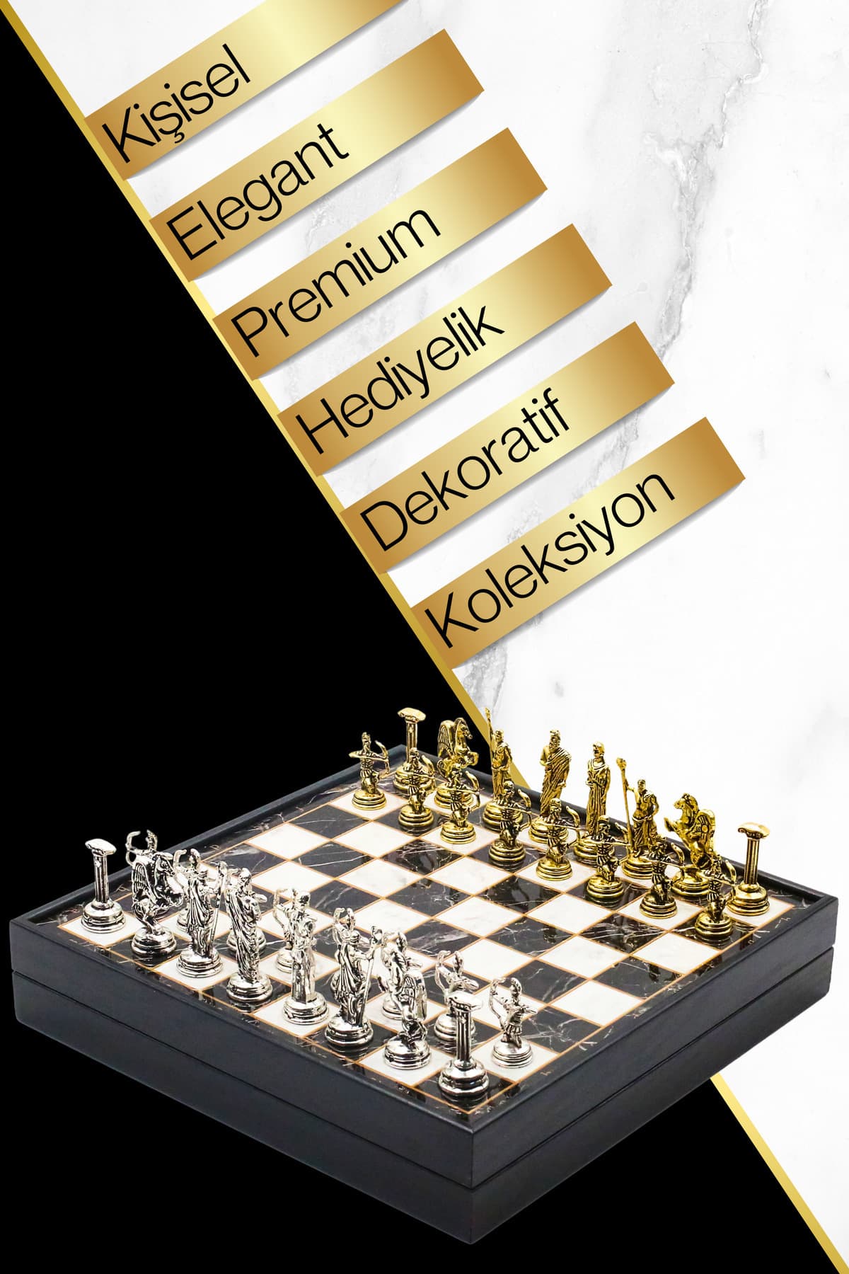 ست شطرنج فلزی هدیه شخصیسازیشده Cooper Chess طرح مرمر 25cm با کماندار خدای اساطیری روم ست شطرنج فلزی هدیه شخصیسازیشده Cooper Chess طرح مرمر 25cm با کماندار خدای اساطیری روم