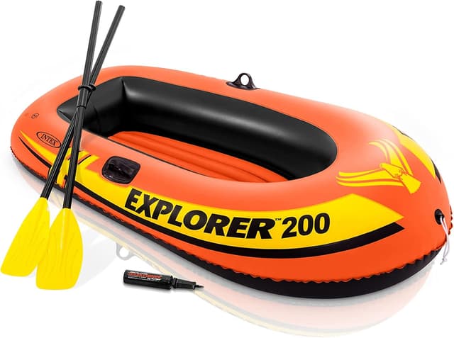 قایق بادی Intex Explorer دو محفظه هوا با قفل پارویی جوشخورده، دستگیره حمل و طناب دماغه قایق بادی Intex Explorer دو محفظه هوا با قفل پارویی جوشخورده، دستگیره حمل و طناب دماغه