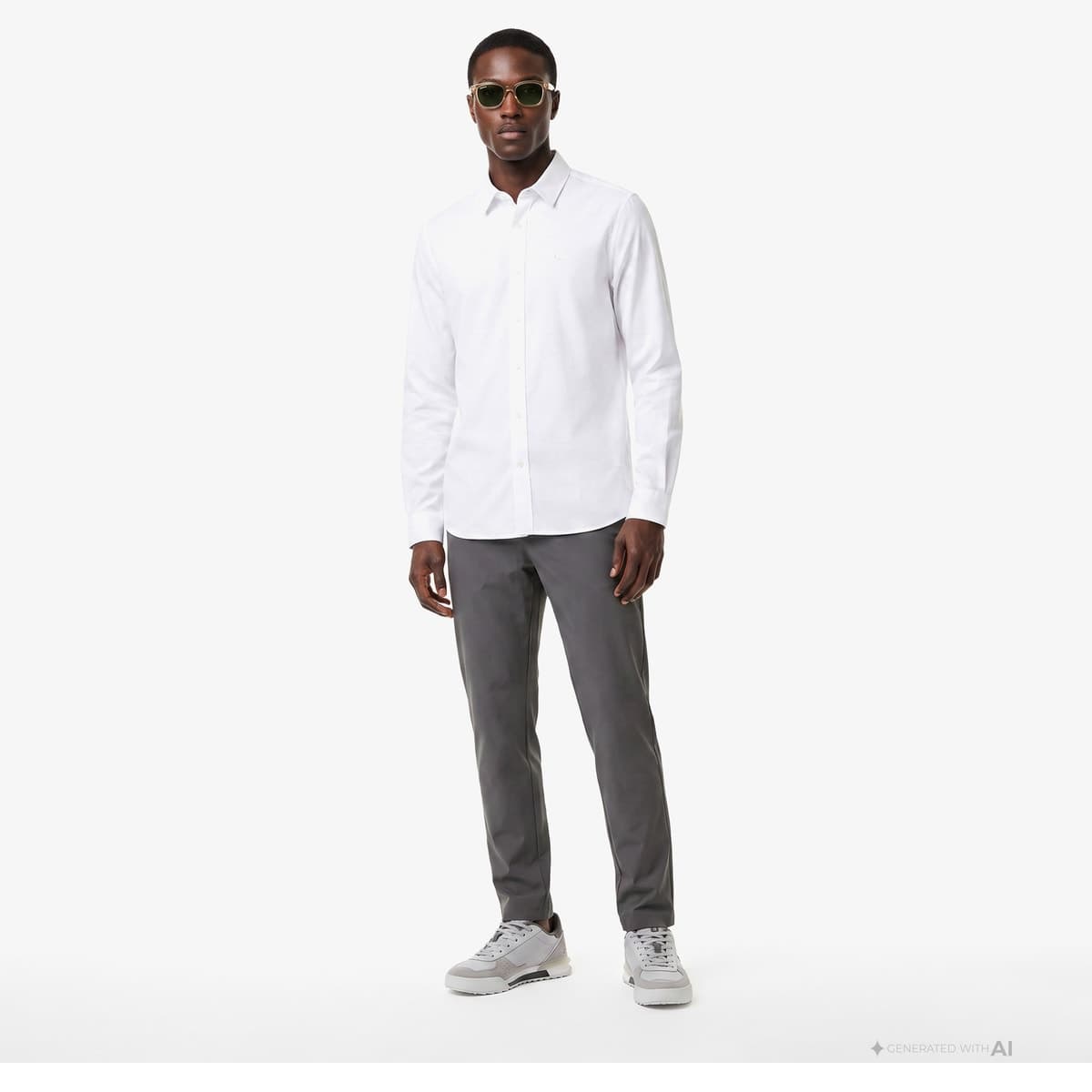 پیراهن مردانه Lacoste اسلیم فیت یقه دکمهدار سفید مدل Gömlek پیراهن مردانه Lacoste اسلیم فیت یقه دکمهدار سفید مدل Gömlek