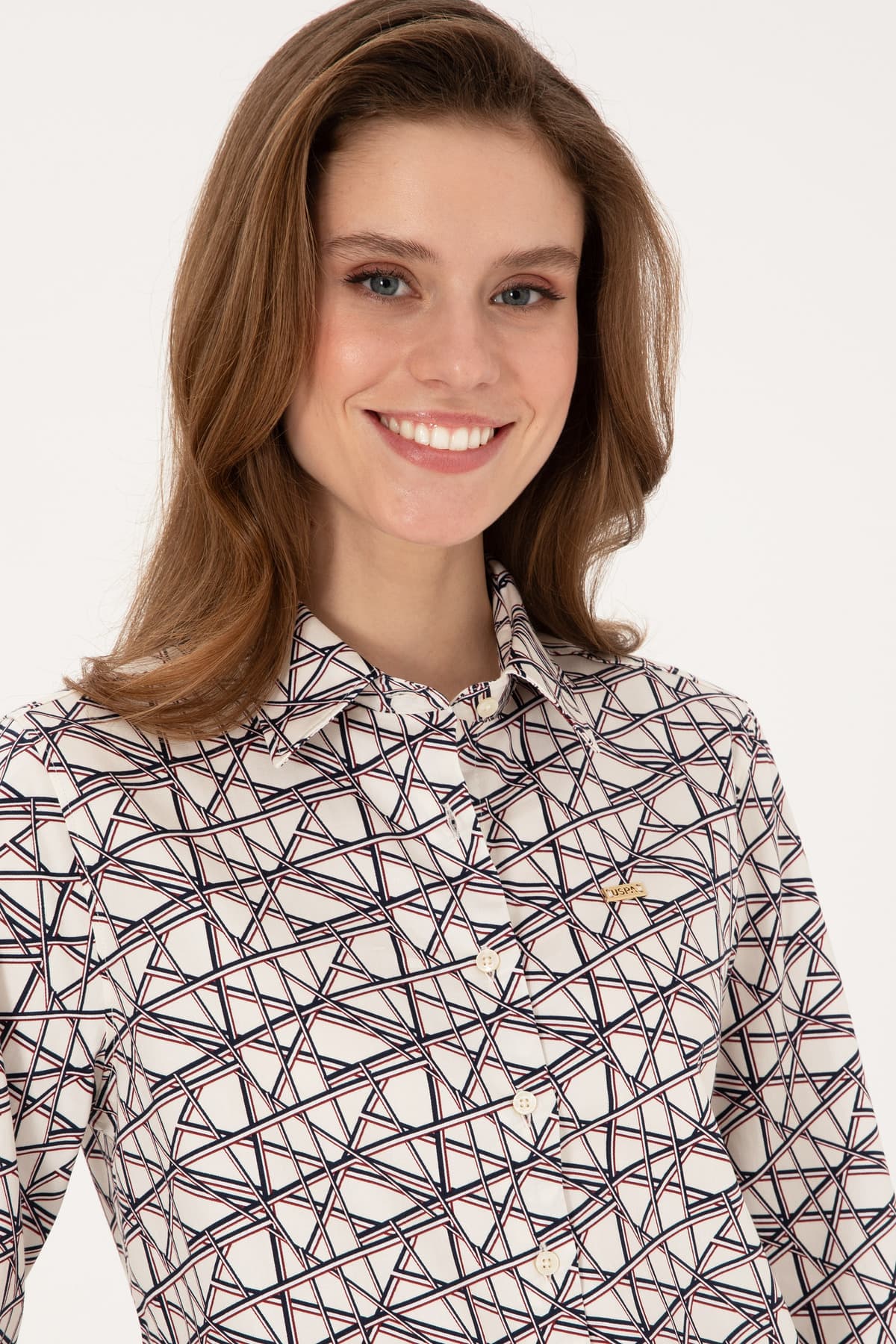 پیراهن زنانه U.S. Polo Assn. کرم آستین بلند مدل 50316376-VR256 پیراهن زنانه U.S. Polo Assn. کرم آستین بلند مدل 50316376-VR256