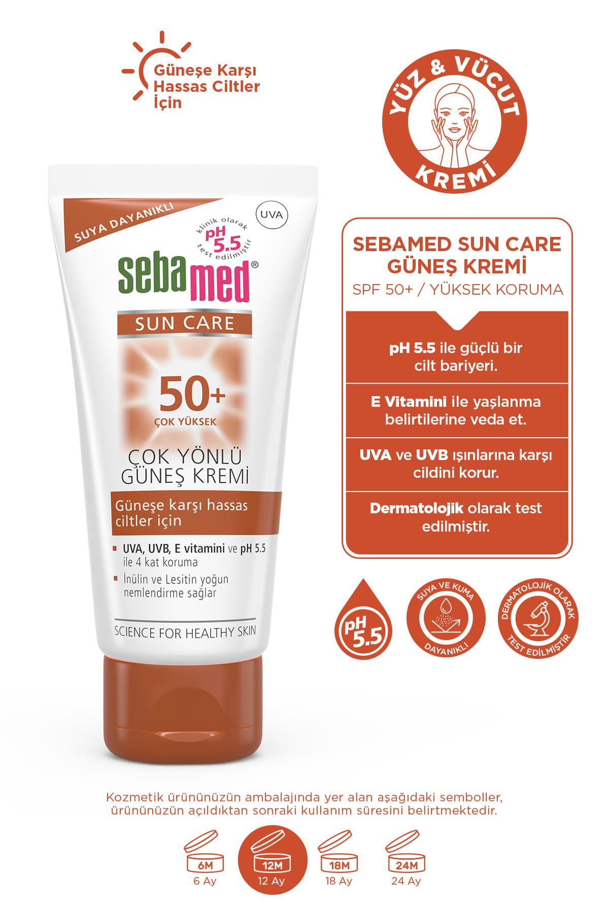 کرم ضدآفتاب صورت و بدن Sebamed با محافظت سهگانه SPF 50+، فیلترهای UVA و UVB و ویتامین E 50 ml کرم ضدآفتاب صورت و بدن Sebamed با محافظت سهگانه SPF 50+، فیلترهای UVA و UVB و ویتامین E 50 ml
