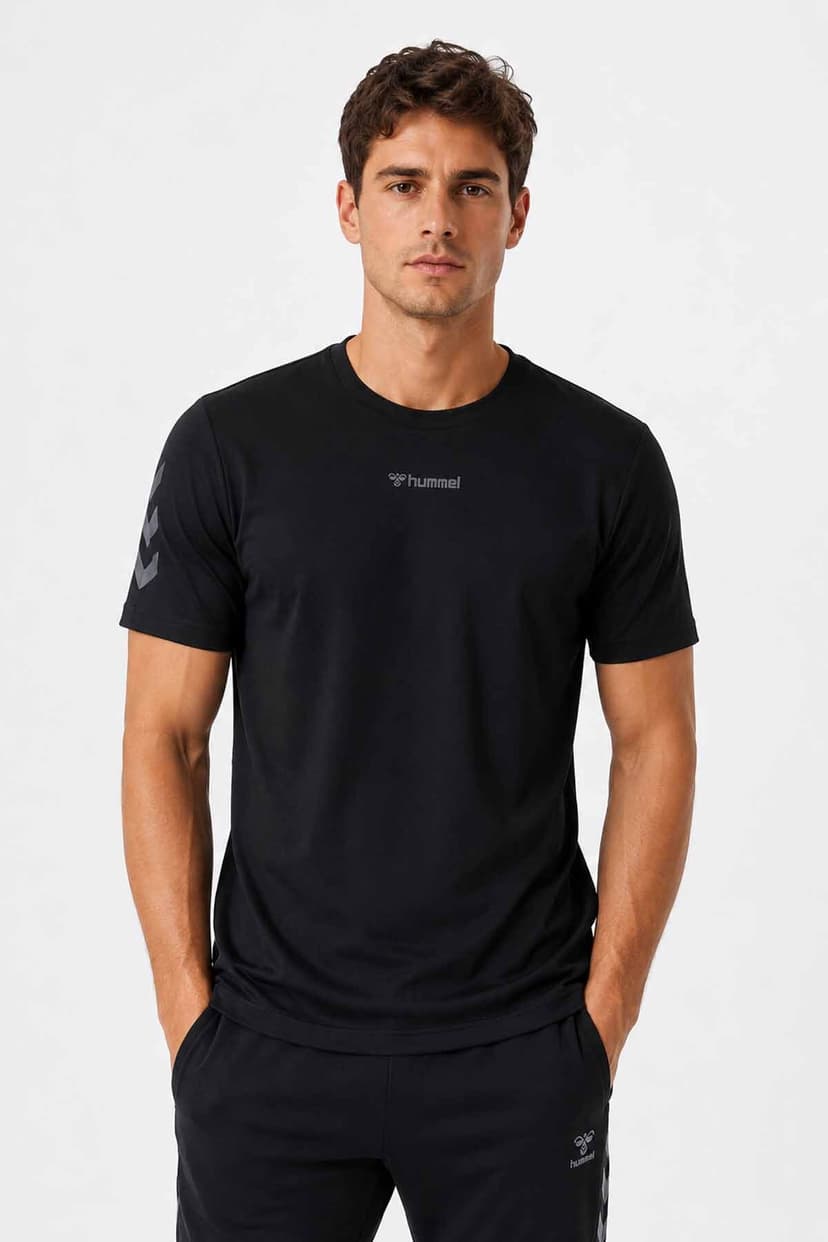 تیشرت ورزشی مردانه hummel سفید با ۹۵٪ پنبه و ۵٪ الاستان تیشرت ورزشی مردانه hummel سفید با ۹۵٪ پنبه و ۵٪ الاستان