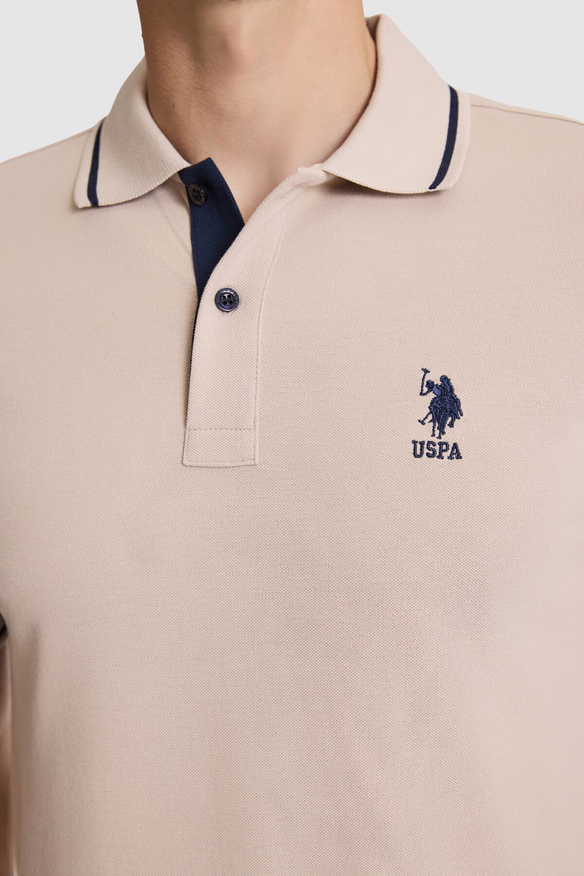 تیشرت مردانه U.S. Polo Assn. اسلیم فیت یقه Polo بیسیک رنگ سنگی مدل 50326975-VR049 تیشرت مردانه U.S. Polo Assn. اسلیم فیت یقه Polo بیسیک رنگ سنگی مدل 50326975-VR049