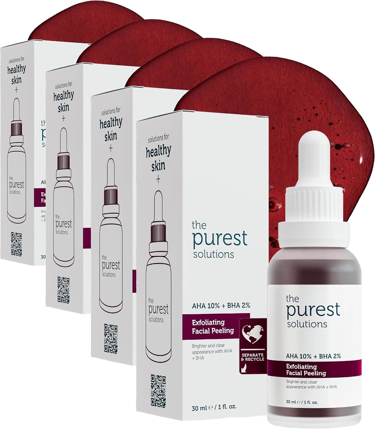 سرم لایهبردار قرمز The Purest Solutions احیاکننده و یکنواختکننده رنگ پوست AHA 10% + BHA 2% 30 ml سرم لایهبردار قرمز The Purest Solutions احیاکننده و یکنواختکننده رنگ پوست AHA 10% + BHA 2% 30 ml