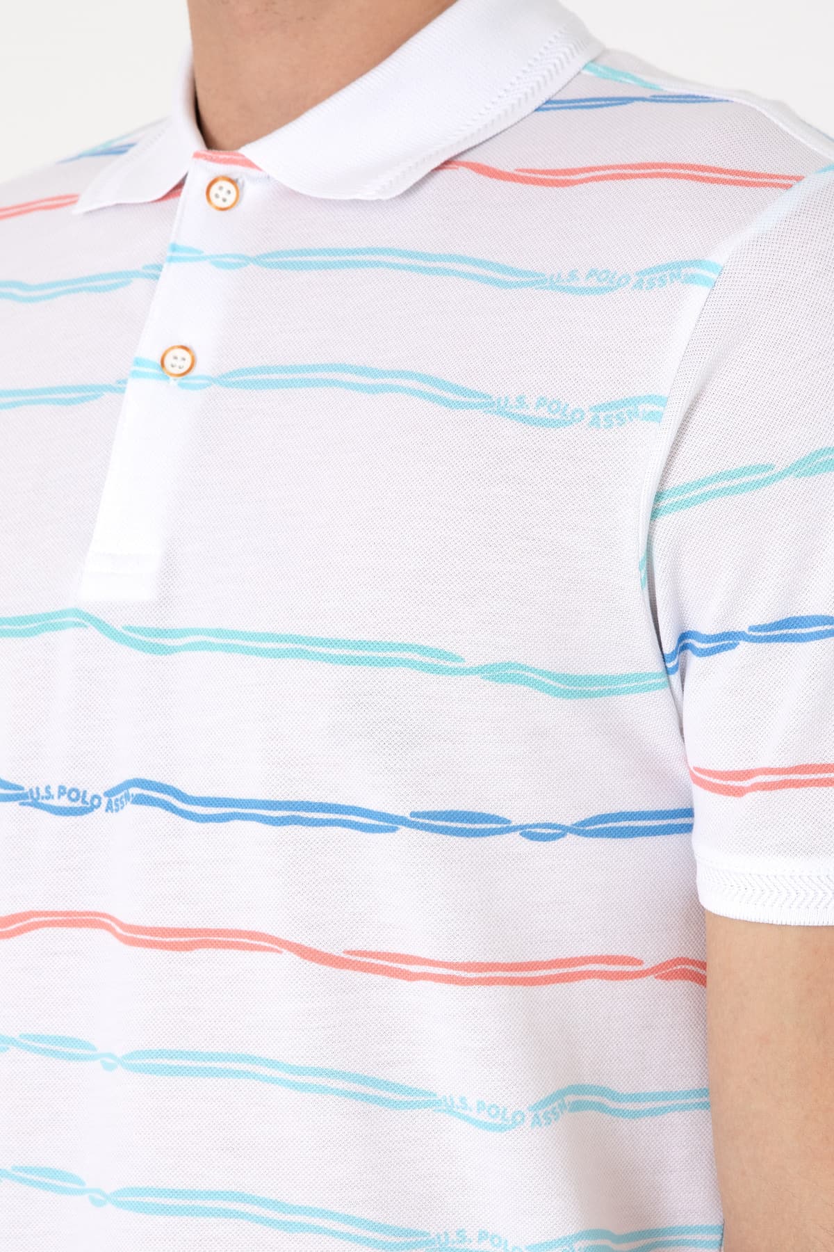 تیشرت مردانه U.S. Polo Assn. فیت معمولی سفید راهراه مدل 50299642-VR013 تیشرت مردانه U.S. Polo Assn. فیت معمولی سفید راهراه مدل 50299642-VR013