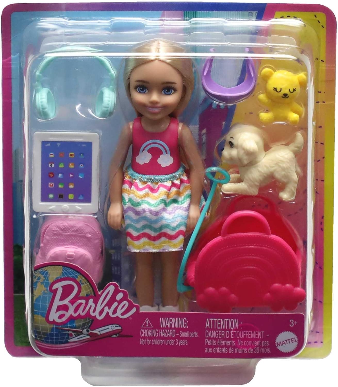 عروسک Chelsea Barbie با لوازم جانبی سفر عروسک Chelsea Barbie با لوازم جانبی سفر