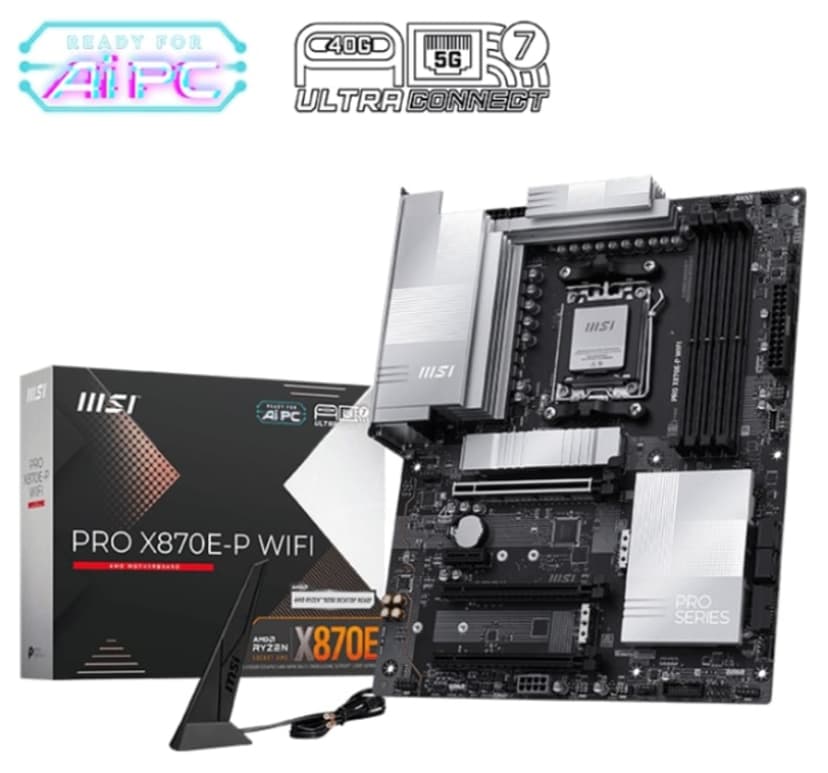 مادربرد MSI گیمینگ سوکت AM5 چیپست AMD X870E DDR5 مدل PRO X870E-P WIFI مادربرد MSI گیمینگ سوکت AM5 چیپست AMD X870E DDR5 مدل PRO X870E-P WIFI