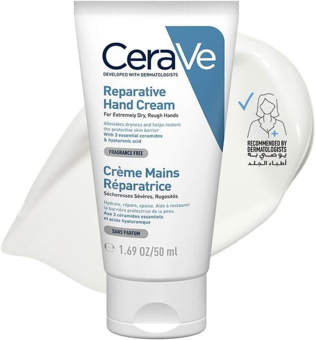 کرم دست CeraVe مدل Therapeutic با هیالورونیک اسید مناسب دستهای خشک و ترکخورده 50ml کرم دست CeraVe مدل Therapeutic با هیالورونیک اسید مناسب دستهای خشک و ترکخورده 50ml