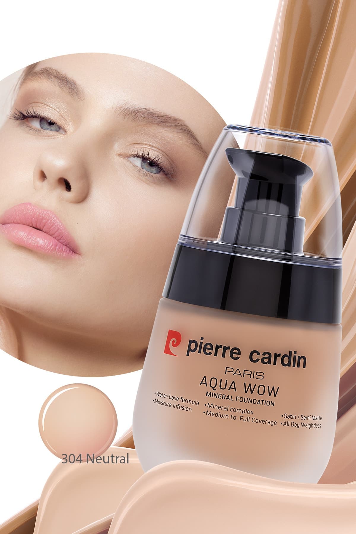 فوندیشن Pierre Cardin Aqua Wow با پایه آبی و مینرال فوندیشن Pierre Cardin Aqua Wow با پایه آبی و مینرال