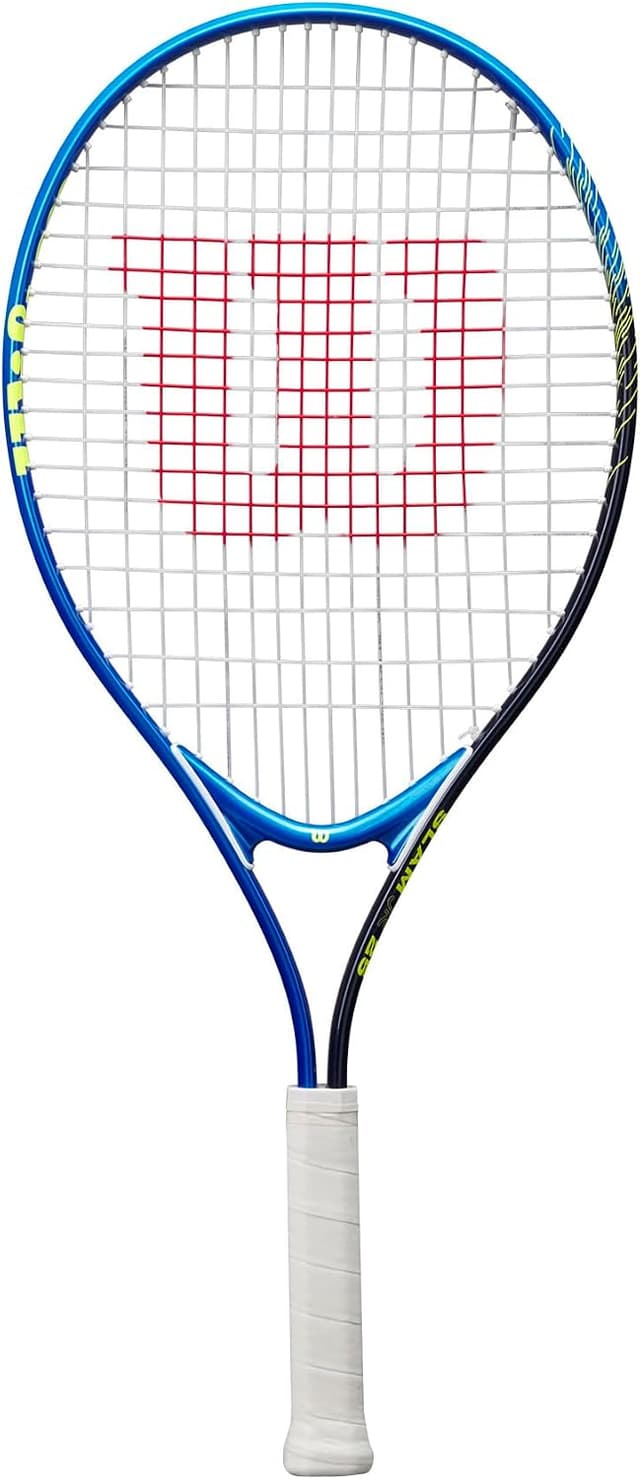 راکت تنیس پسرانه نوجوان Wilson آبی و سبز زهکشیشده 225g مدل Slam Junior 25 L راکت تنیس پسرانه نوجوان Wilson آبی و سبز زهکشیشده 225g مدل Slam Junior 25 L