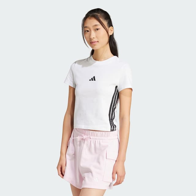 تیشرت زنانه adidas Essentials 3-Stripes اسلیم بیبی فیت تیشرت زنانه adidas Essentials 3-Stripes اسلیم بیبی فیت