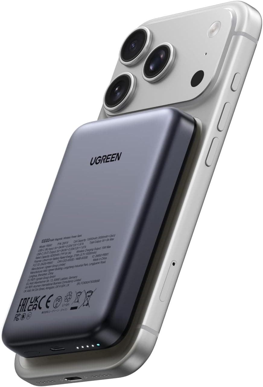 پاوربانک بیسیم UGREEN MagSafe با شارژ سریع Qi2 15W ظرفیت 10000mAh پاوربانک بیسیم UGREEN MagSafe با شارژ سریع Qi2 15W ظرفیت 10000mAh