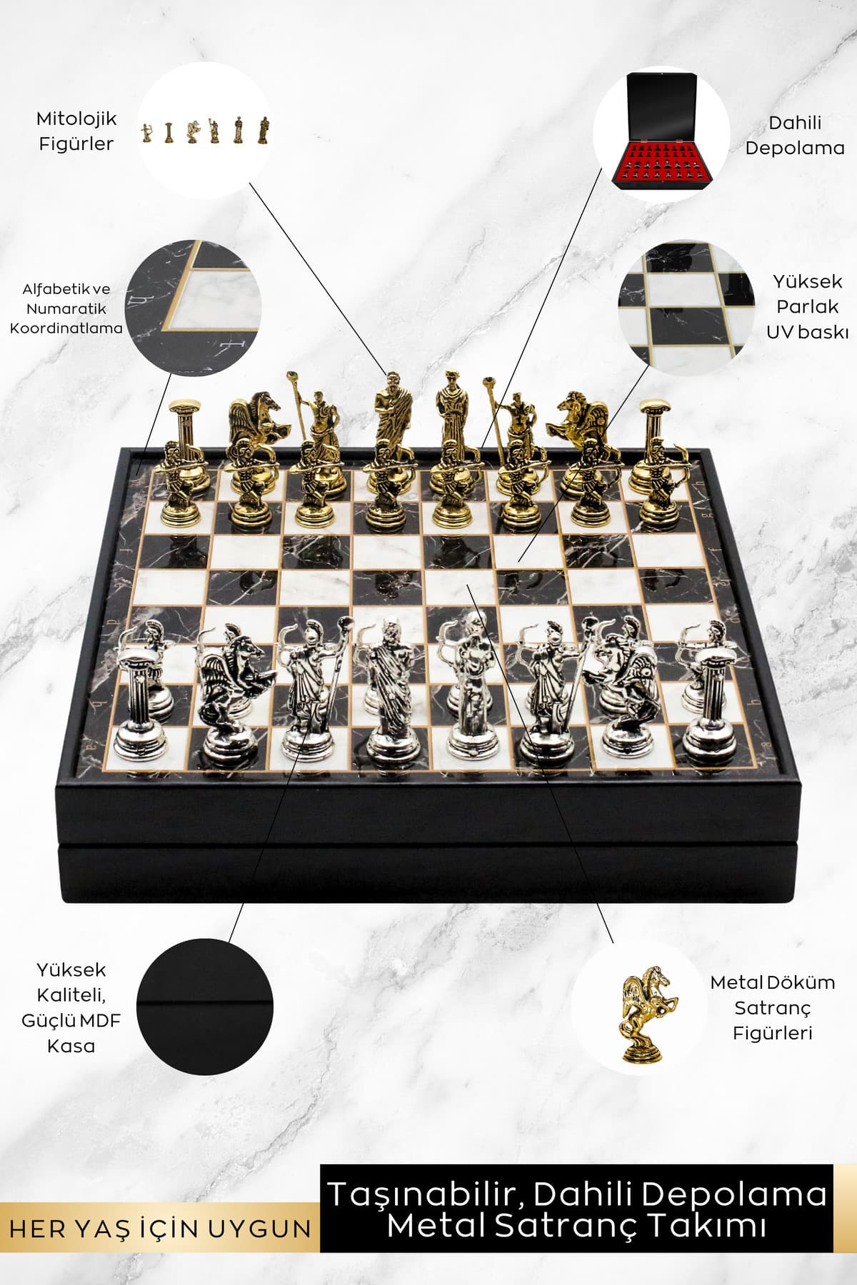 ست شطرنج فلزی هدیه شخصیسازیشده Cooper Chess طرح مرمر 25cm با کماندار خدای اساطیری روم ست شطرنج فلزی هدیه شخصیسازیشده Cooper Chess طرح مرمر 25cm با کماندار خدای اساطیری روم