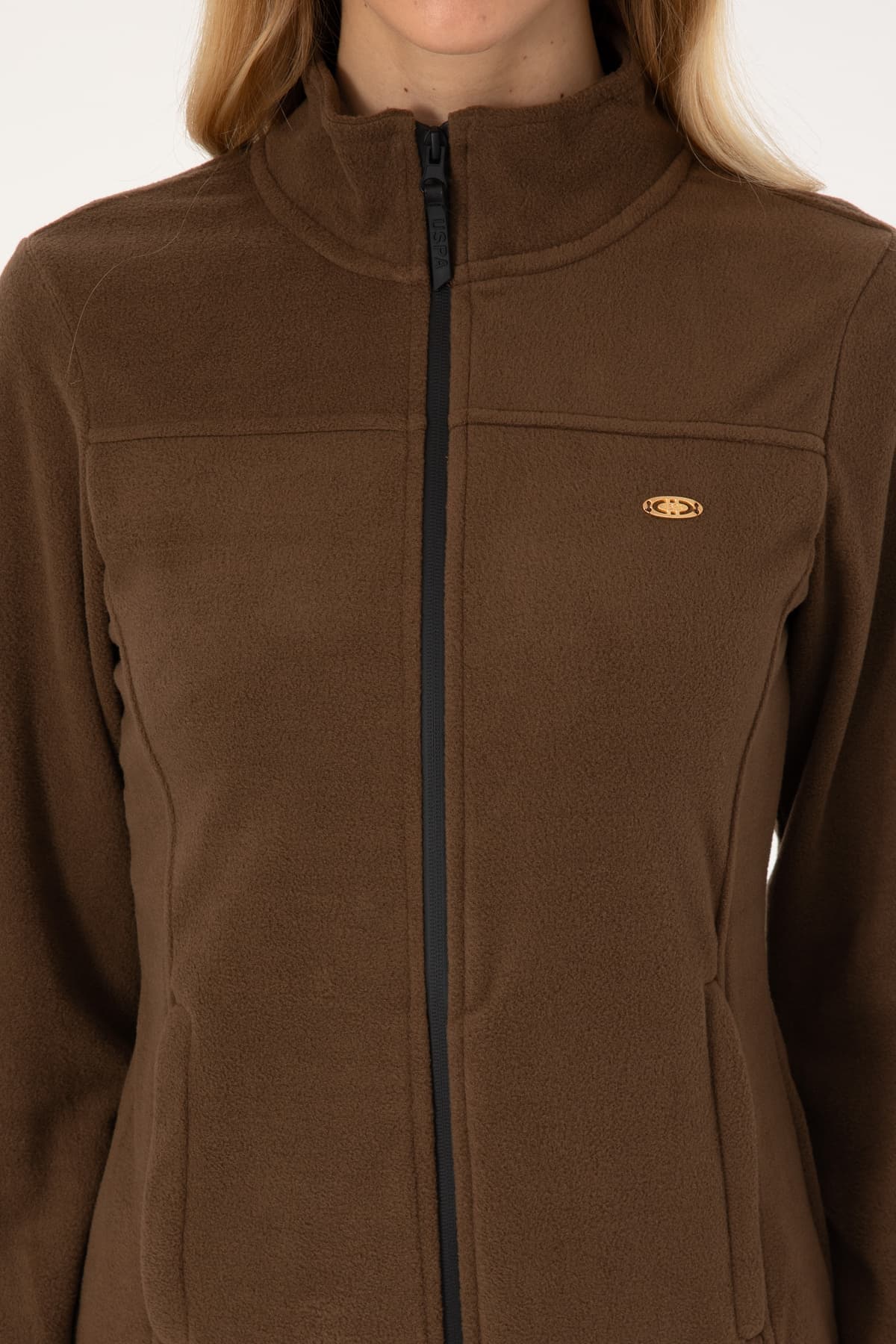 سوئیشرت پلار زنانه U.S. Polo Assn. قهوهای یقه ایستاده زیپدار مدل 50316729-VR029 سوئیشرت پلار زنانه U.S. Polo Assn. قهوهای یقه ایستاده زیپدار مدل 50316729-VR029