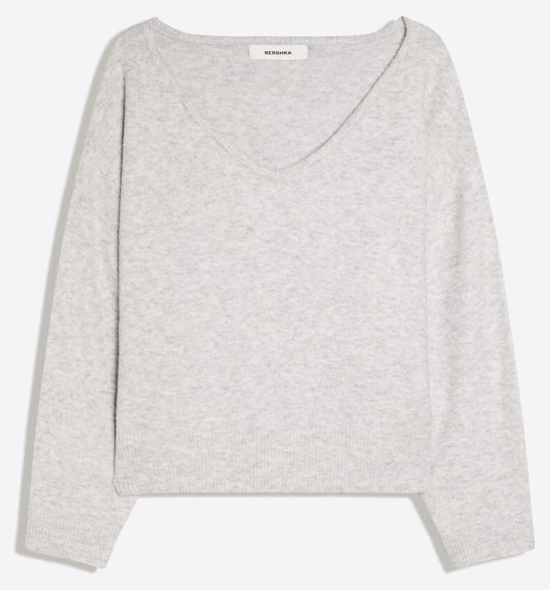 پلیور زنانه Bershka یقه V اورسایز پلیور زنانه Bershka یقه V اورسایز