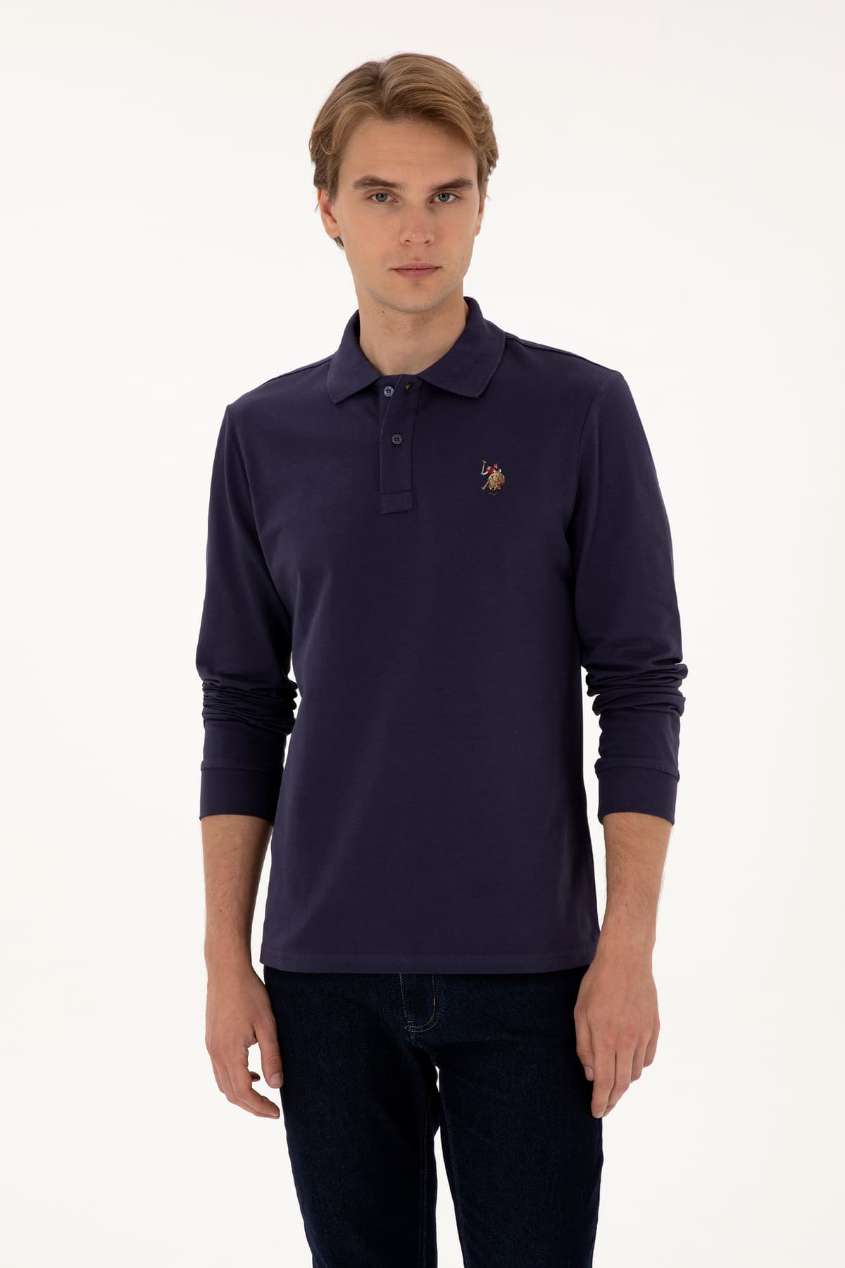 سویشرت مردانه U.S. Polo Assn. فیت معمولی یقه پولو ارغوانی ساده مدل 50313772-VR074 سویشرت مردانه U.S. Polo Assn. فیت معمولی یقه پولو ارغوانی ساده مدل 50313772-VR074