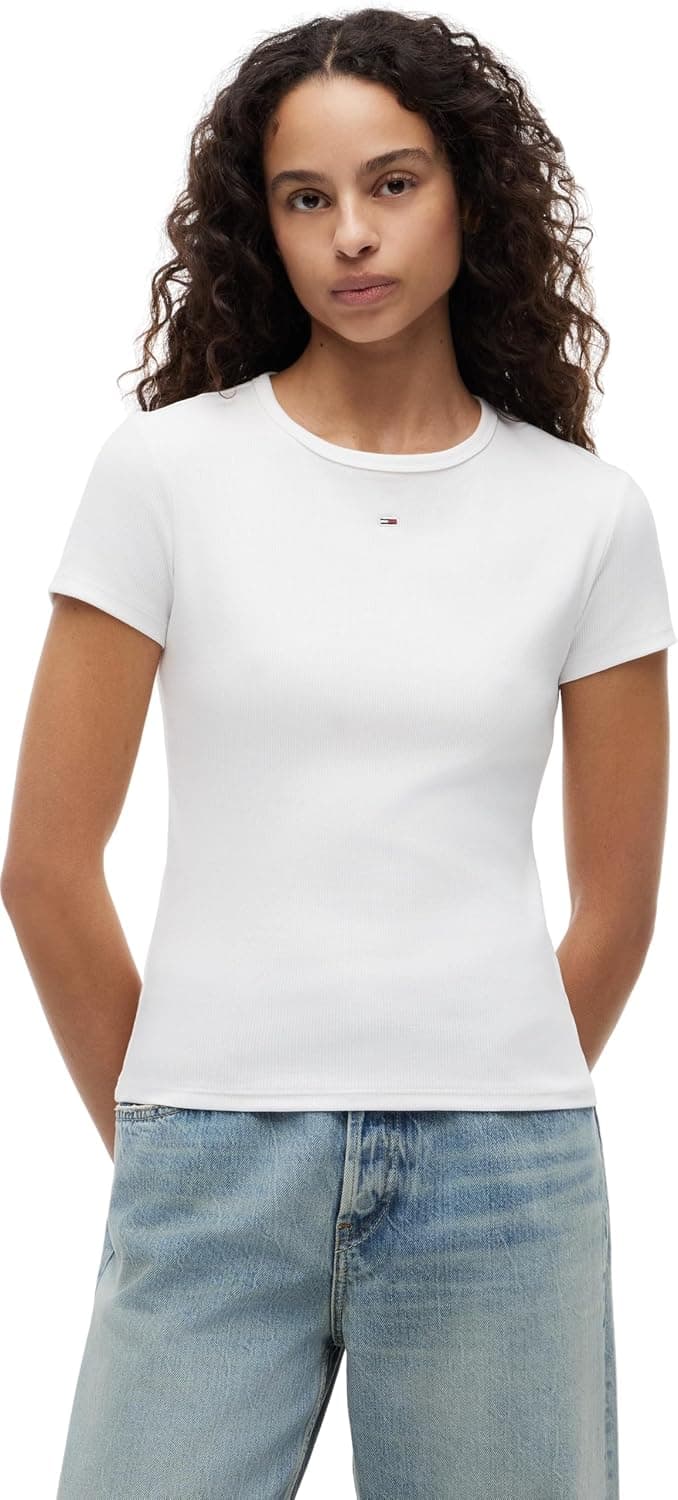 تیشرت زنانه Tommy Jeans ریب اسلیم آستین کوتاه مدل TJW SLIM ESSENTIAL RIB SS تیشرت زنانه Tommy Jeans ریب اسلیم آستین کوتاه مدل TJW SLIM ESSENTIAL RIB SS