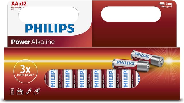 باتری قلیایی PHILIPS Power AA 1.5V 12PCS مدل LR6P12B/97 باتری قلیایی PHILIPS Power AA 1.5V 12PCS مدل LR6P12B/97