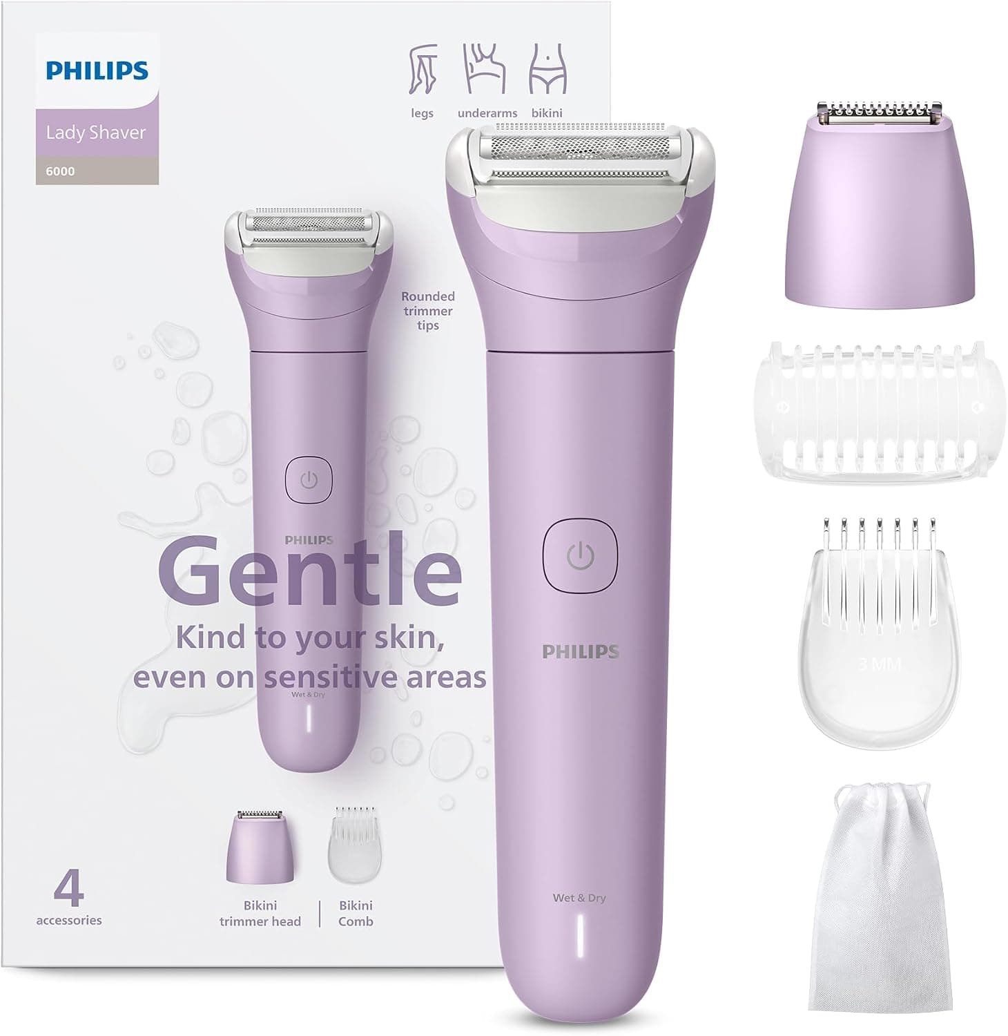 شیور و تریمر زنانه بیسیم PHILIPS مناسب استفاده خشک و مرطوب با شارژ USB-A مدل BRL138/00 شیور و تریمر زنانه بیسیم PHILIPS مناسب استفاده خشک و مرطوب با شارژ USB-A مدل BRL138/00