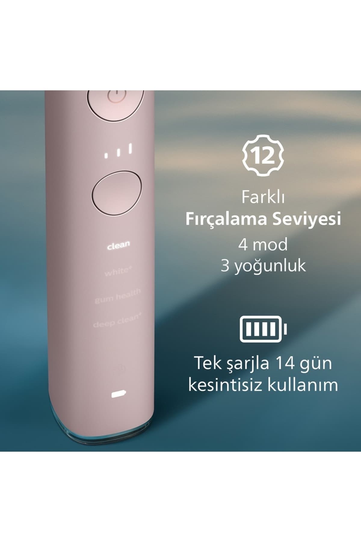 مسواک برقی شارژی Philips Sonicare DiamondClean 9000، 4 حالت تمیزکردن، حسگر فشار، صورتی گرادیانی مسواک برقی شارژی Philips Sonicare DiamondClean 9000، 4 حالت تمیزکردن، حسگر فشار، صورتی گرادیانی