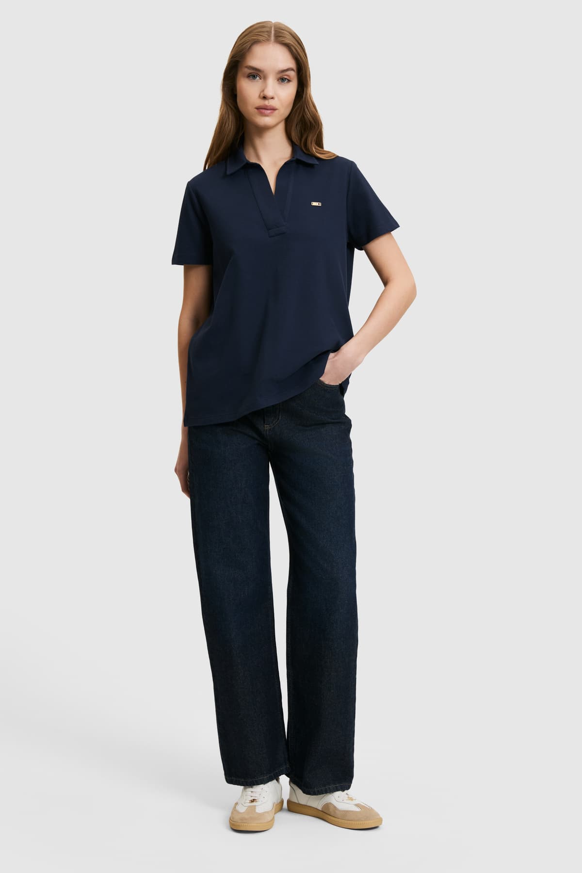 تیشرت زنانه U.S. Polo Assn. یقه پولو سرمهای ساده مدل 50323447-VR033 تیشرت زنانه U.S. Polo Assn. یقه پولو سرمهای ساده مدل 50323447-VR033