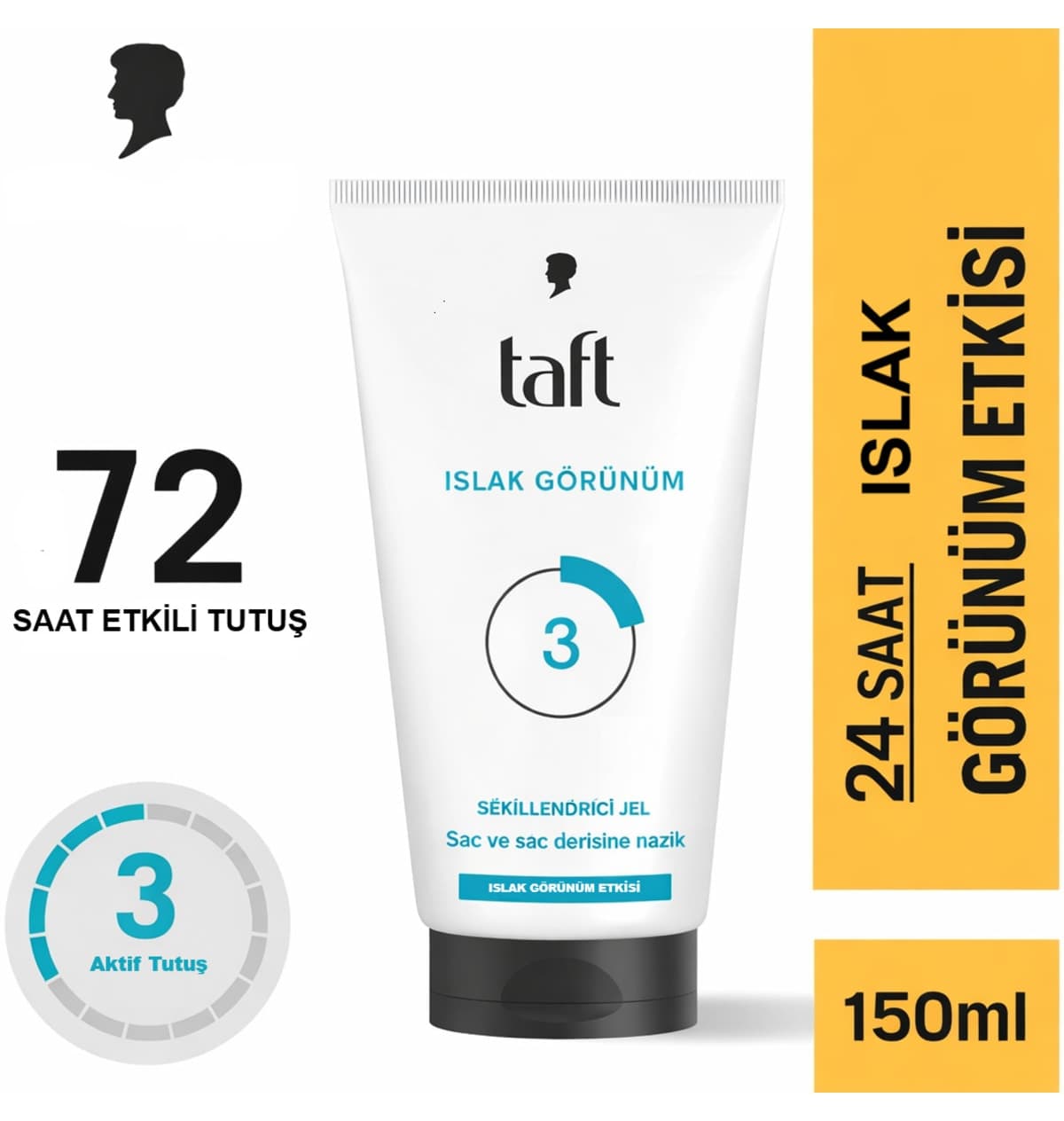 ژل مو Taft با ظاهر خیس No:3 150 ml ژل مو Taft با ظاهر خیس No:3 150 ml