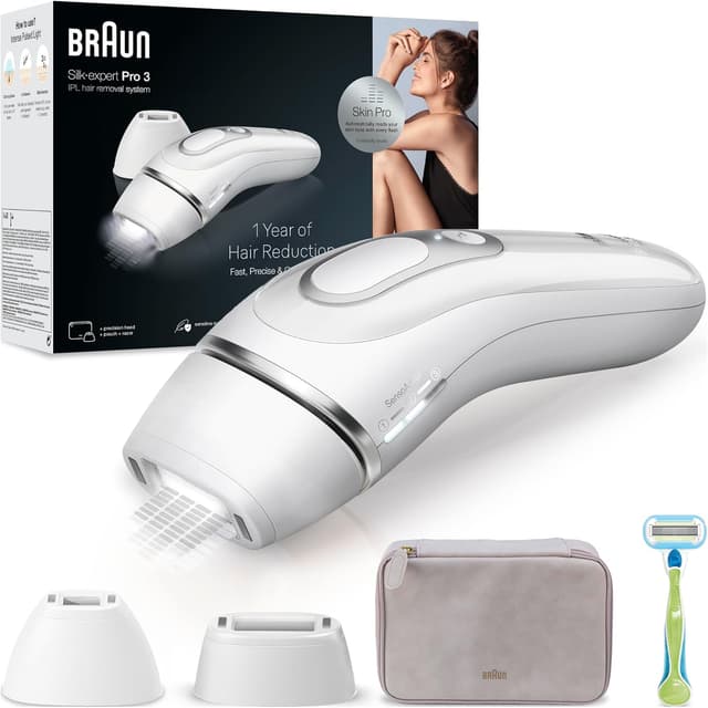 دستگاه IPL رفع موهای زائد Braun Silk·expert Pro 3 مدل PL3132 همراه کیف، خودتراش Venus و 2 سری دستگاه IPL رفع موهای زائد Braun Silk·expert Pro 3 مدل PL3132 همراه کیف، خودتراش Venus و 2 سری