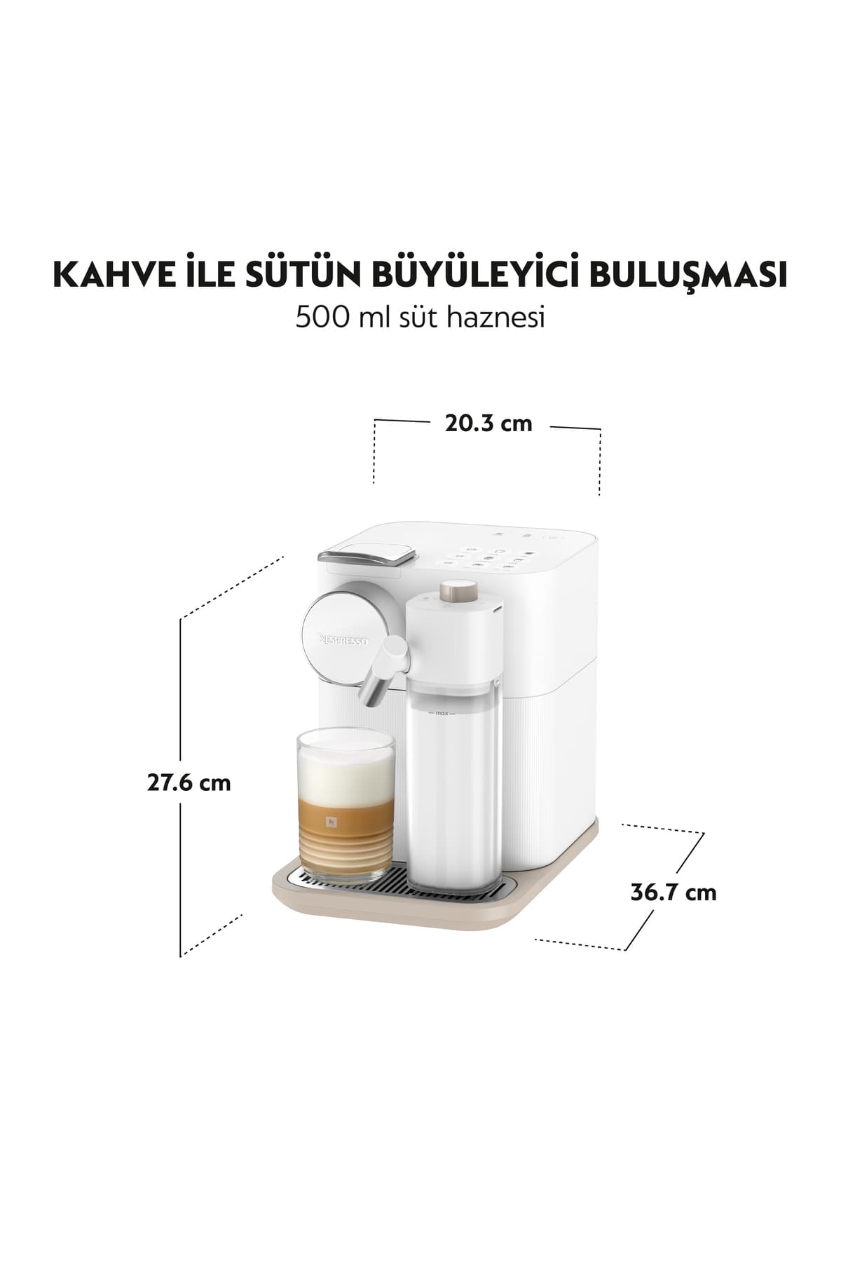 دستگاه قهوهساز Nespresso با سیستم تهیه شیر مدل F541 سفید دستگاه قهوهساز Nespresso با سیستم تهیه شیر مدل F541 سفید