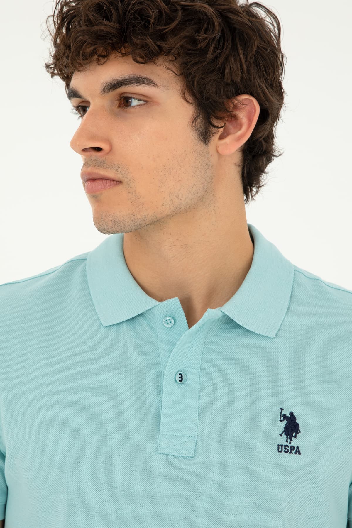 تیشرت مردانه U.S. Polo Assn. فیت اسلیم یقه پولو سبز آبی مدل 50279613-VR083 تیشرت مردانه U.S. Polo Assn. فیت اسلیم یقه پولو سبز آبی مدل 50279613-VR083
