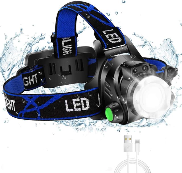 چراغ پیشانی BORUIT LED شارژی USB ضدآب IPX4 با قابلیت زوم، 4 حالته و بند قابل تنظیم چراغ پیشانی BORUIT LED شارژی USB ضدآب IPX4 با قابلیت زوم، 4 حالته و بند قابل تنظیم
