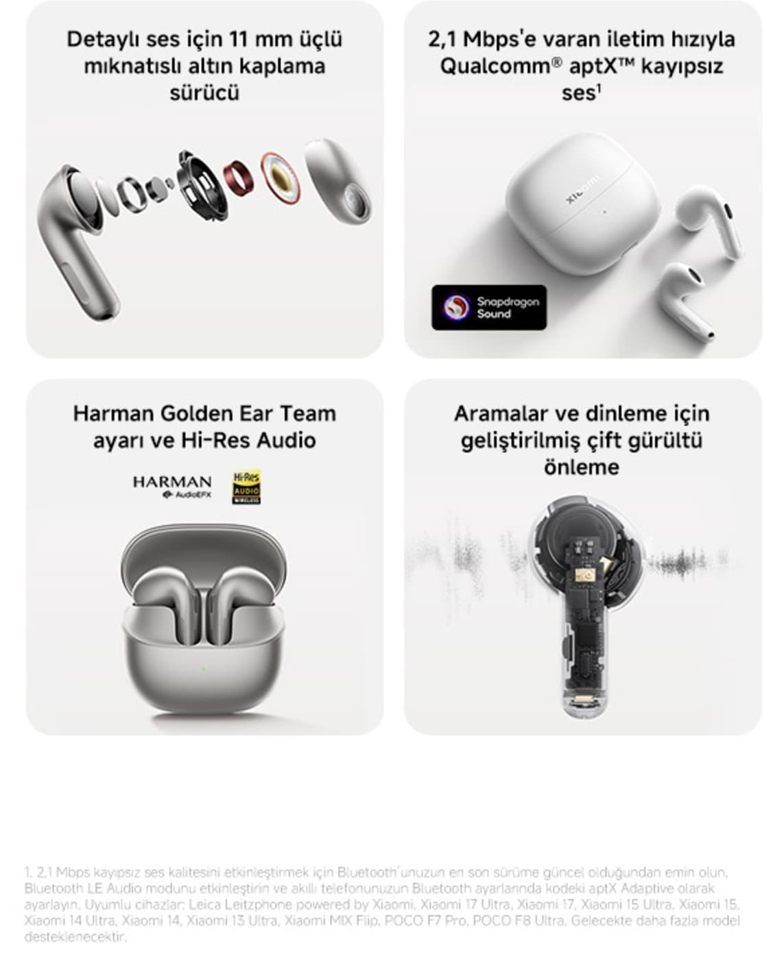 هدفون بیسیم TWS Xiaomi Buds 6 سفید ANC BT 5.4 هدفون بیسیم TWS Xiaomi Buds 6 سفید ANC BT 5.4