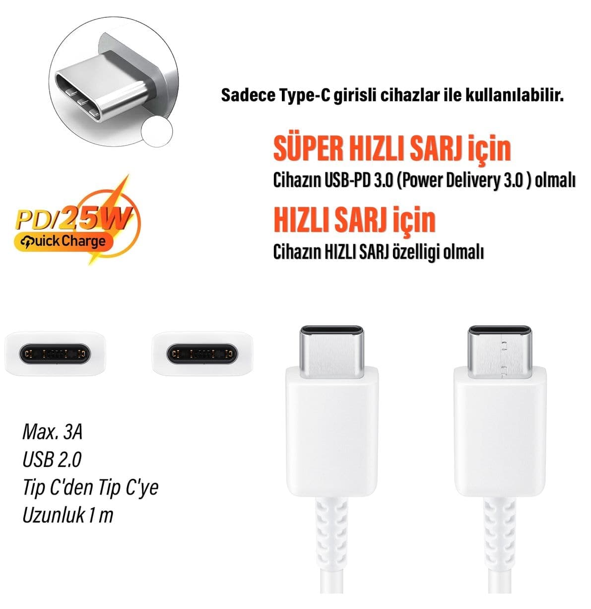 کابل شارژ Type-C Samsung شارژ سریع 25W مدل EP-DA705B کابل شارژ Type-C Samsung شارژ سریع 25W مدل EP-DA705B