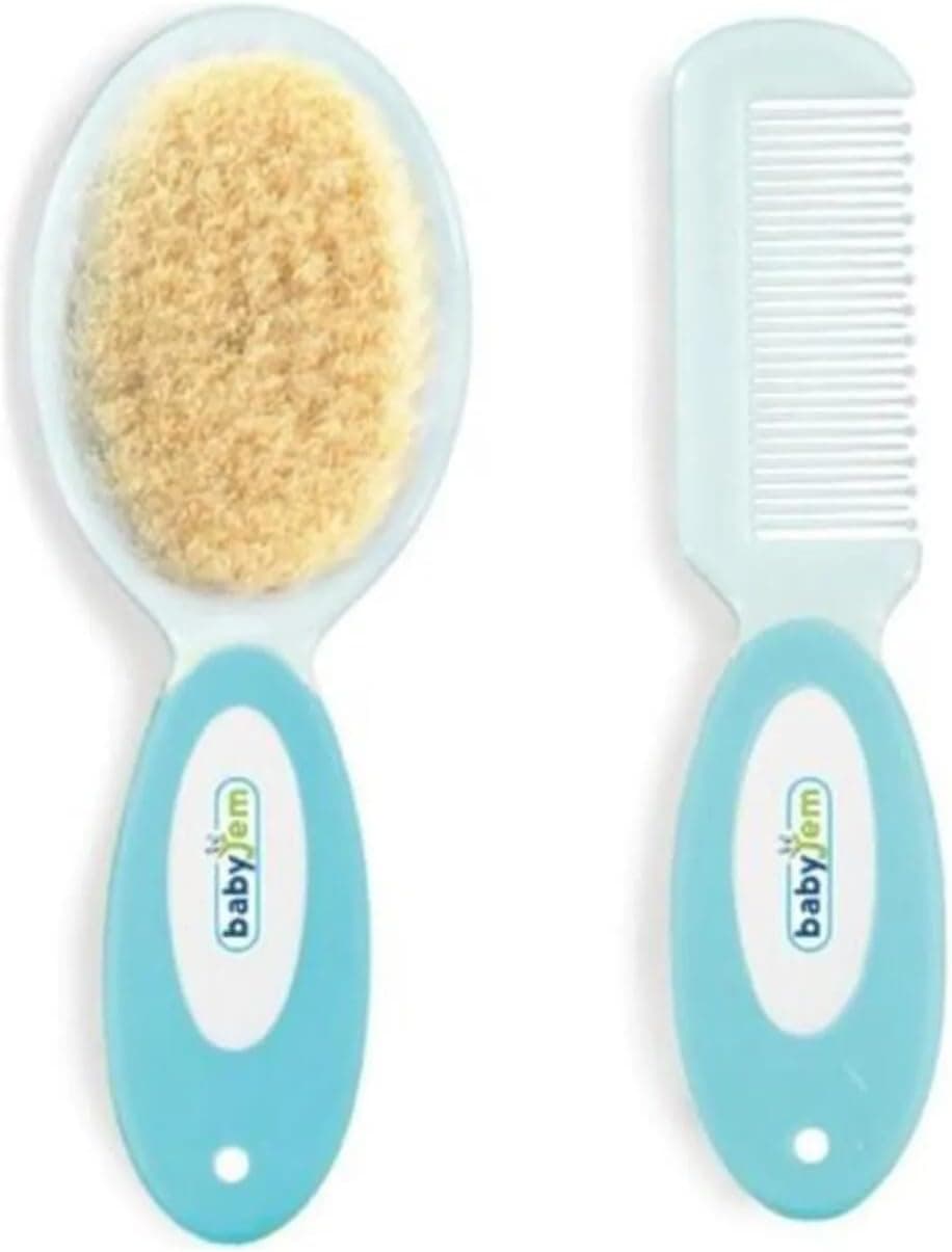 ست مراقبت نوزاد Babyjem سهتکه برس و شانه، قیچی ناخن و ناخنگیر آبی مدل 86810492153-2 ست مراقبت نوزاد Babyjem سهتکه برس و شانه، قیچی ناخن و ناخنگیر آبی مدل 86810492153-2